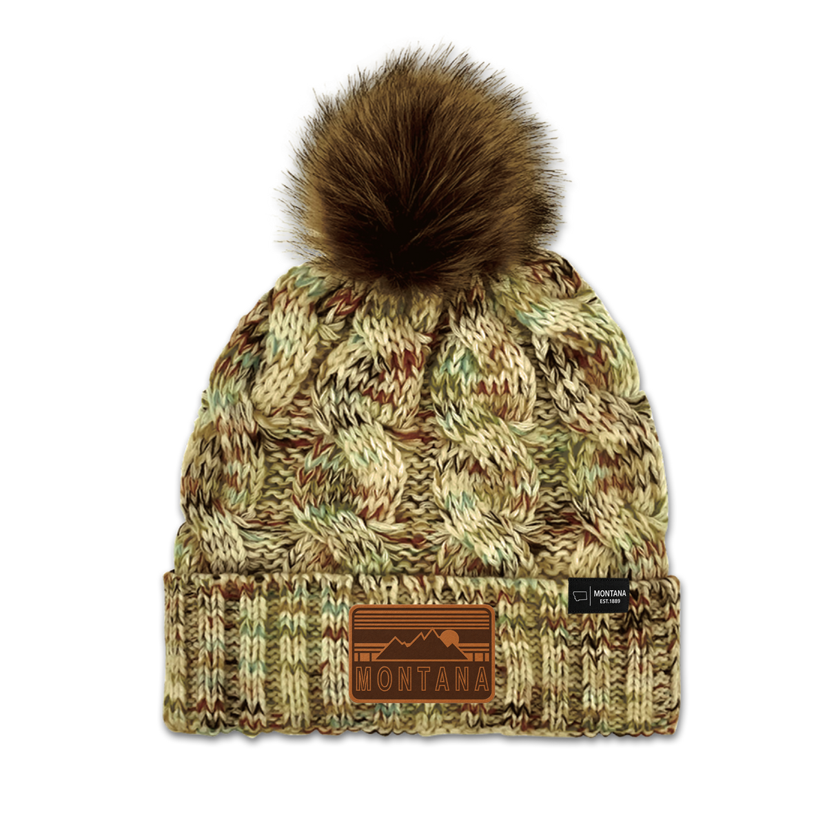 Montana Galaxy Pom Knit Beanie - Fleece Lined Winter Hat