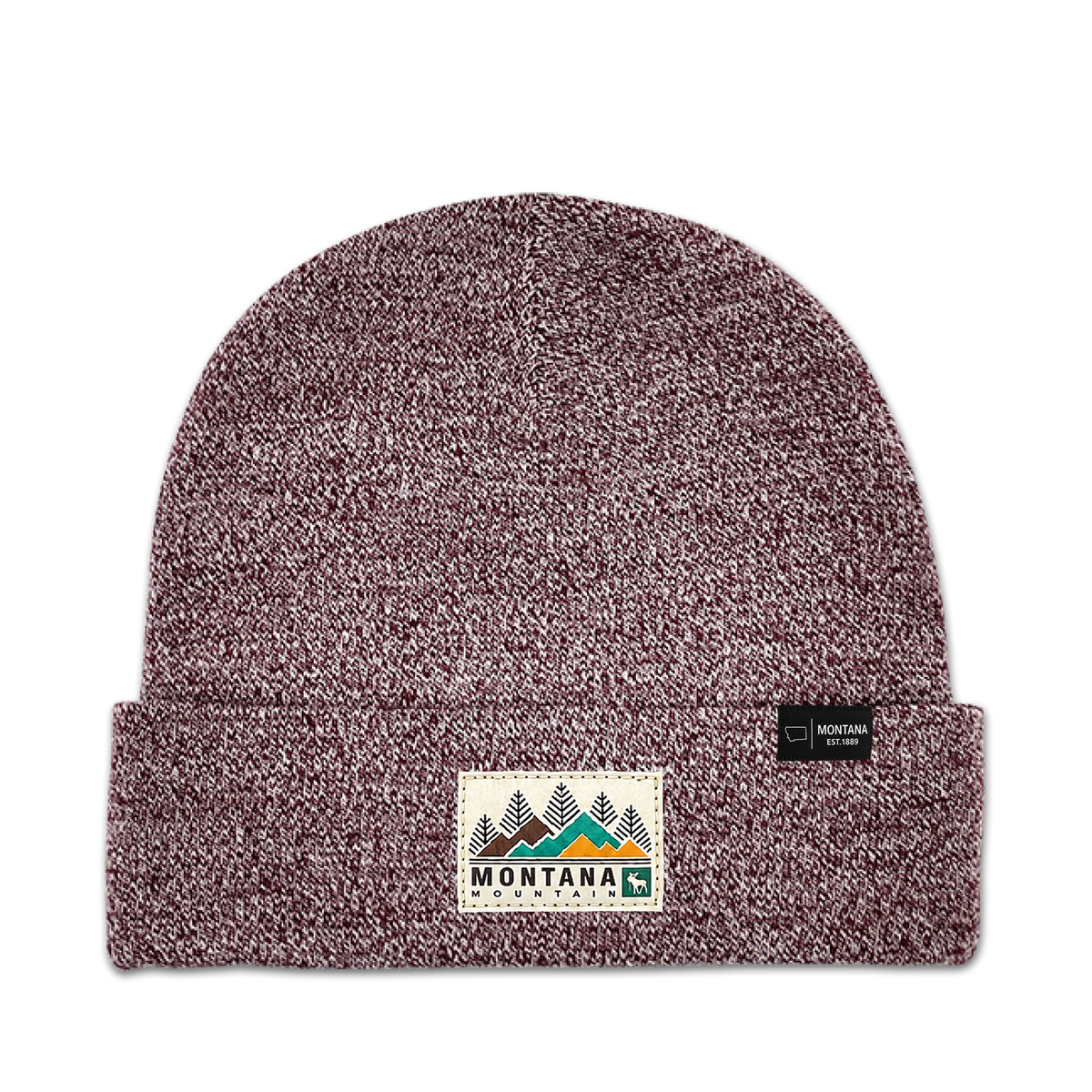 Montana Mountain Heathered Cuffed Beanie - Outdoor Winter Hat