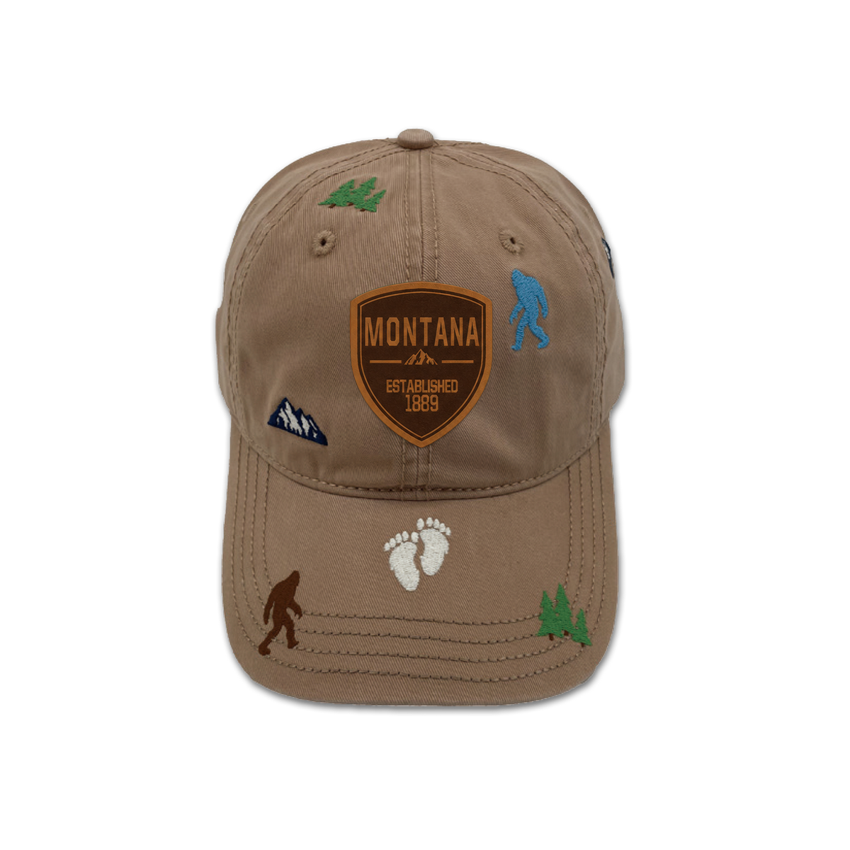 Montana Wilderness Adventure All Over Embroidered Baseball Cap