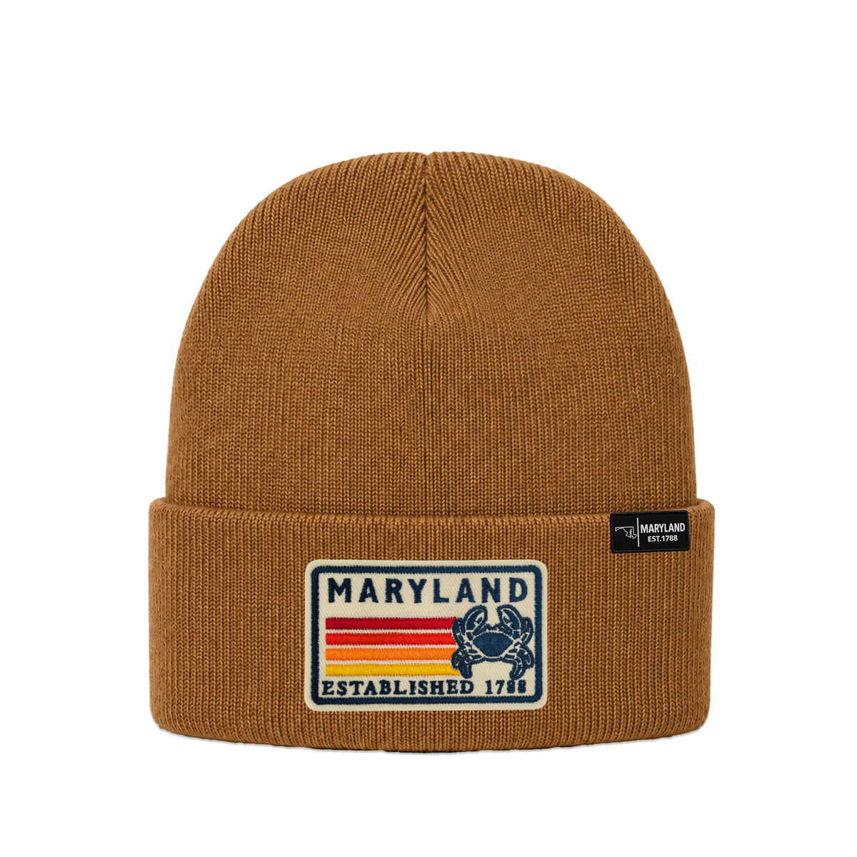 Maryland State Crab Patch Beanie – Classic Cuffed Knit Hat