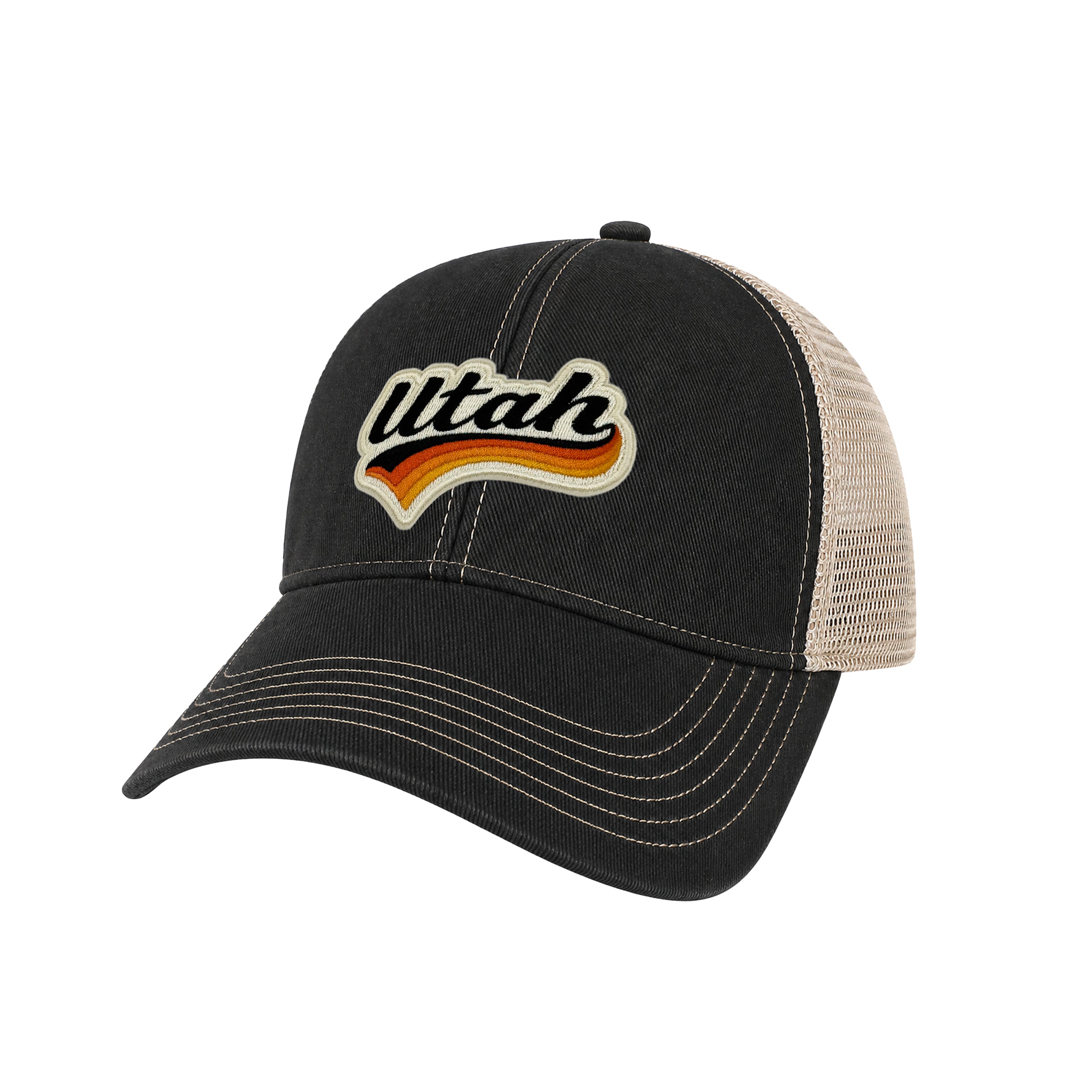 Utah Vintage Dirty Washed Trucker Hat – Retro State Patch Mesh Snapback Baseball Cap