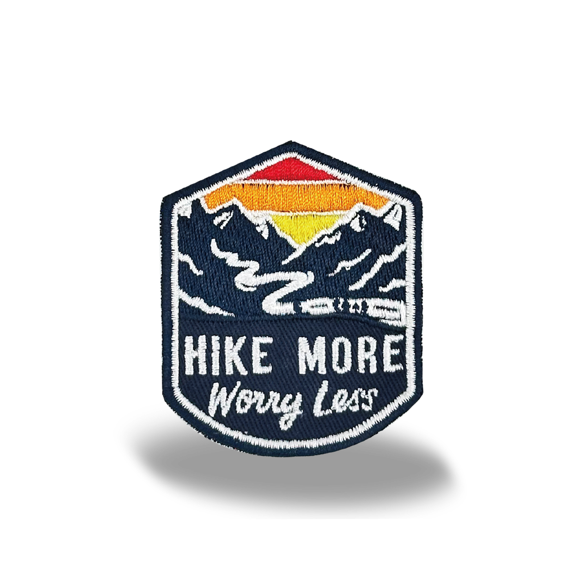 Hike More Worry Less Iron On Embroidery Patch