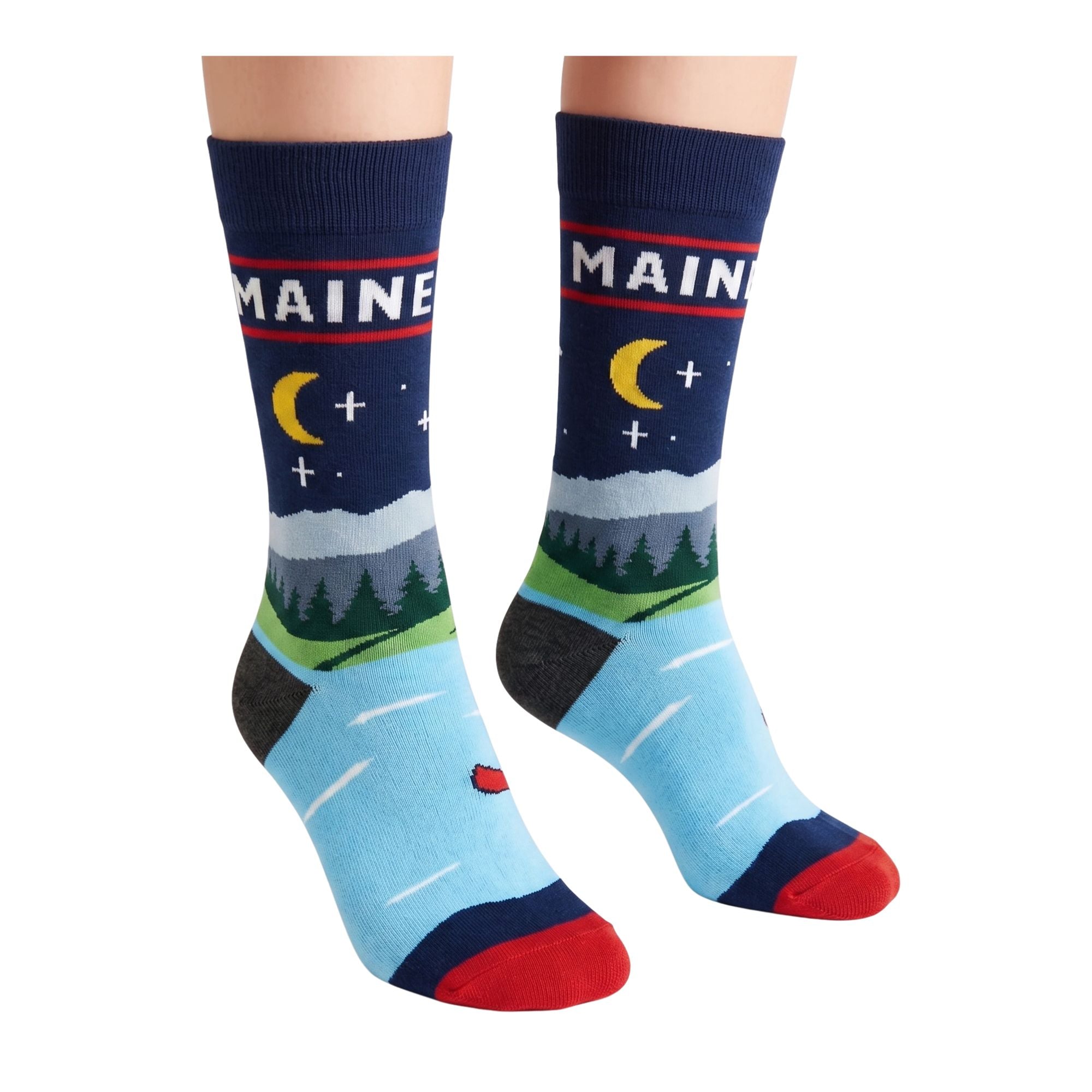 Maine Lighthouse Canoe Crew Socks Coastal Outdoor Adventure Style
