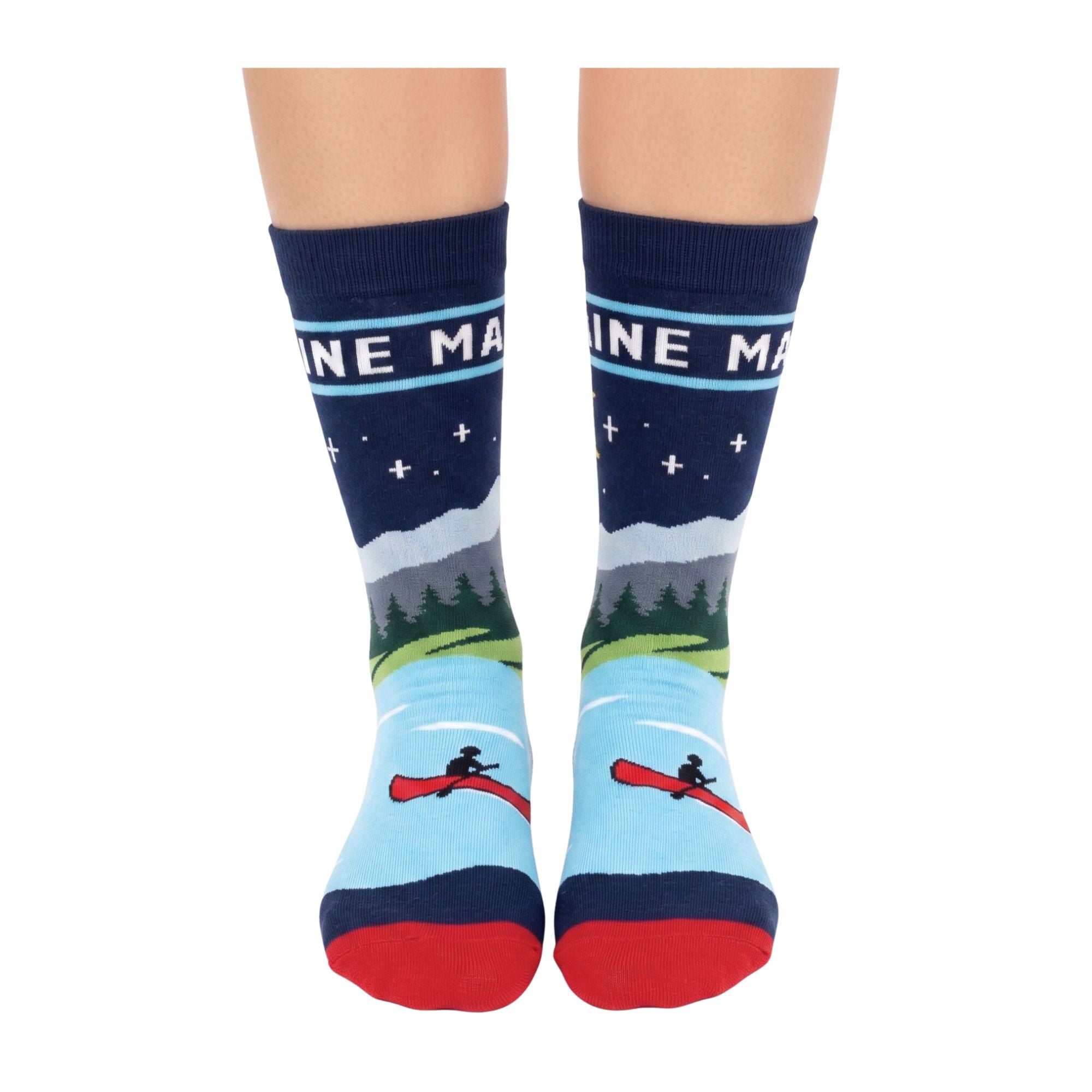 Maine Lighthouse Canoe Crew Socks Coastal Outdoor Adventure Style