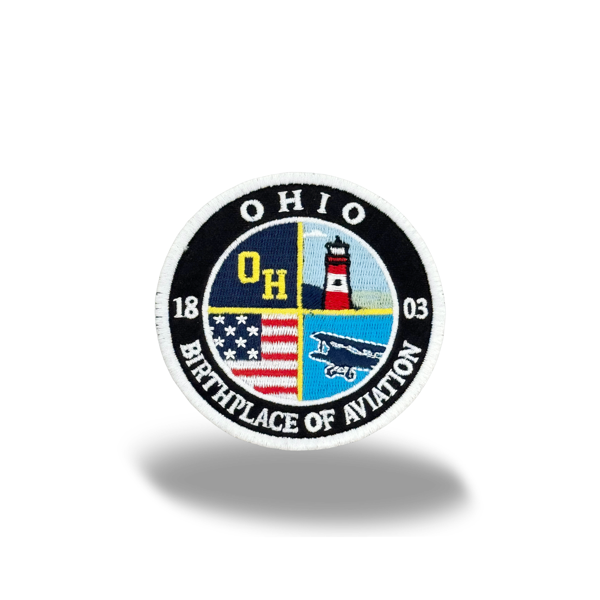 Ohio Embroidered Patch – Birthplace of Aviation Round Badge