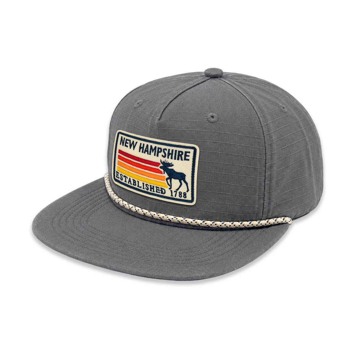 New Hampshire Ripstop Flat Brim Rope Hat | Vintage Outdoor Adventure Hat