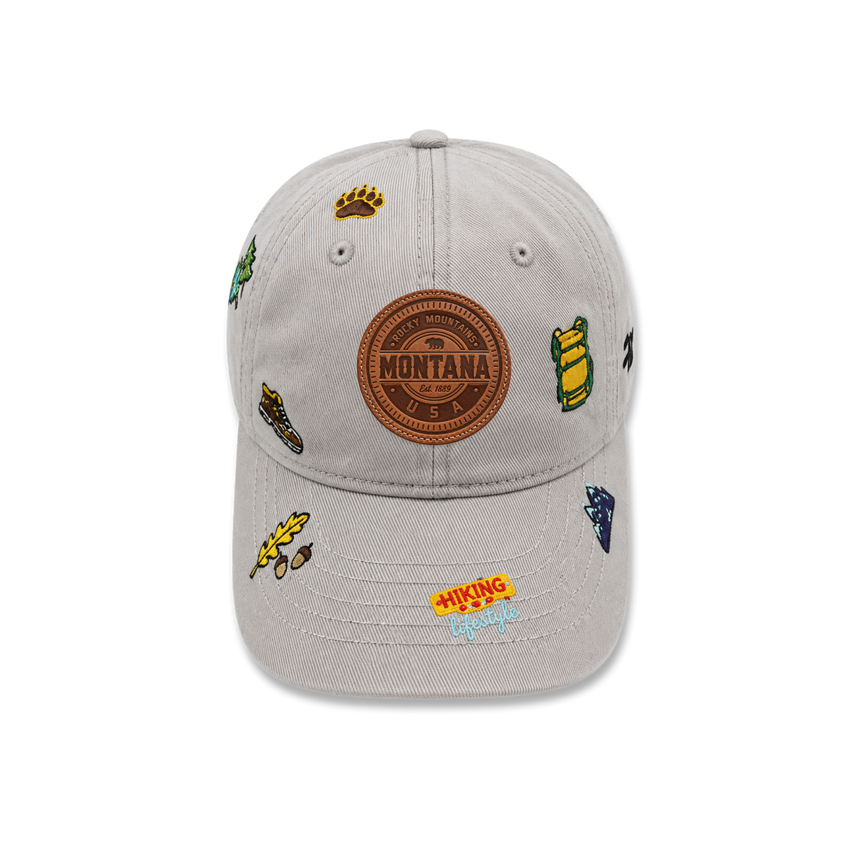 Montana Hiking Lifestyle All Over Embroidered Baseball Cap