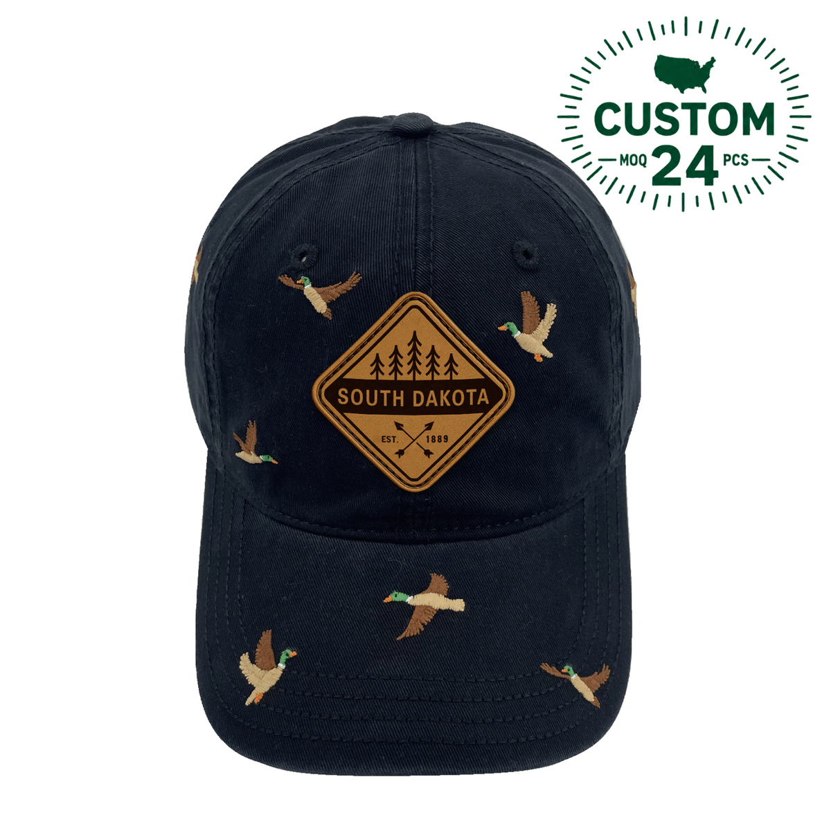 South Dakota Duck Embroidered Baseball Cap Nature Wildlife Adventure Hat for Travelers
