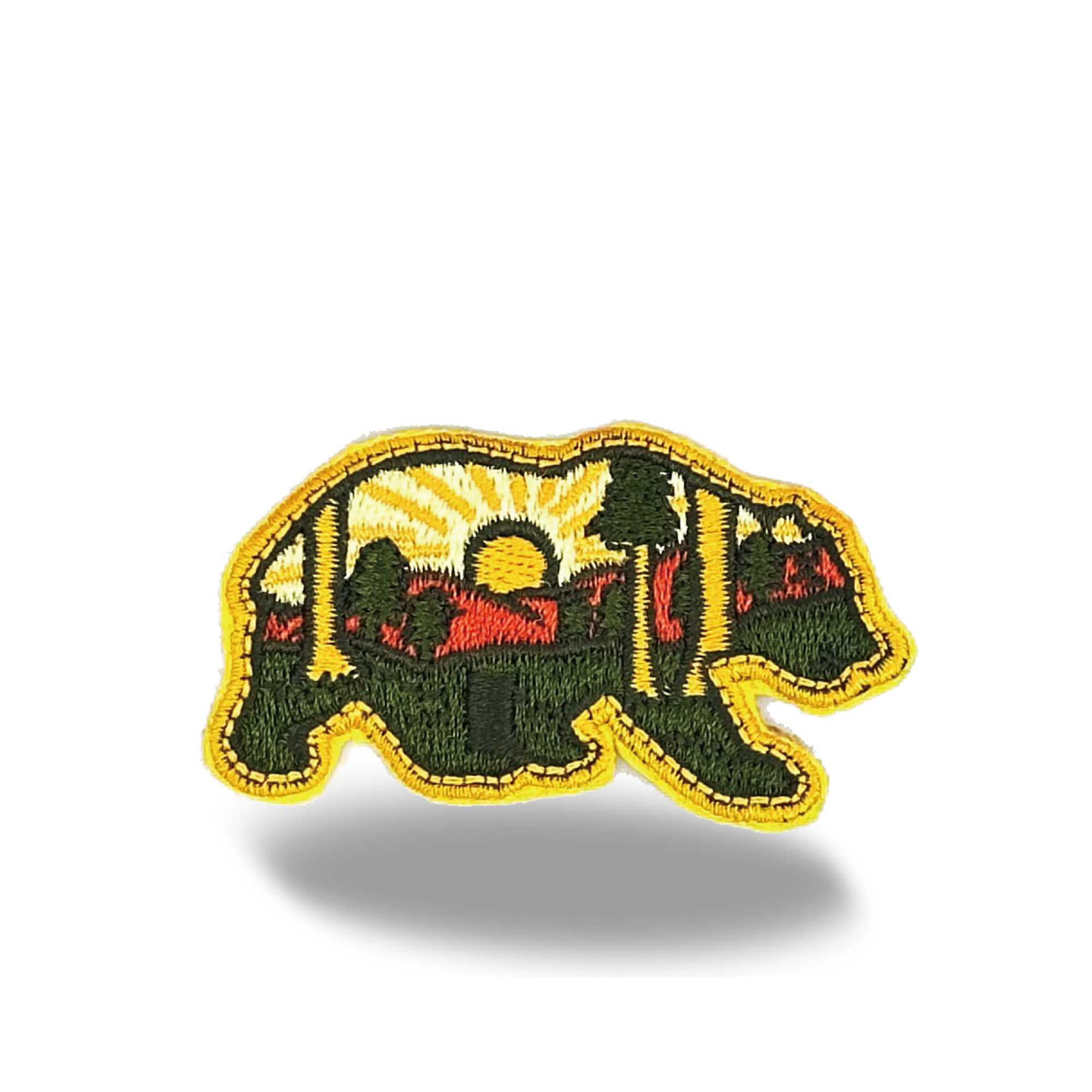 Sunset Bear Forest Iron On Embroidery Patch