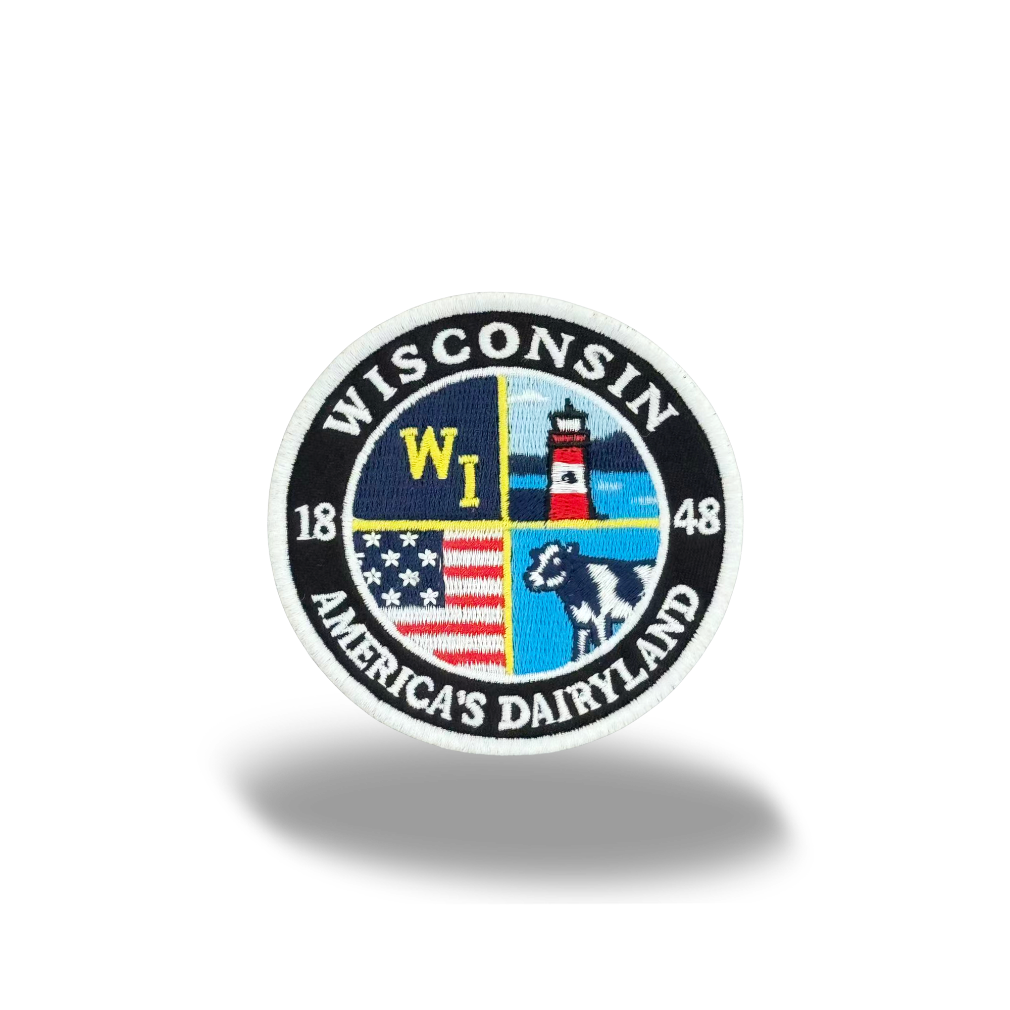 Wisconsin Embroidered Patch – America’s Dairyland Round Badge