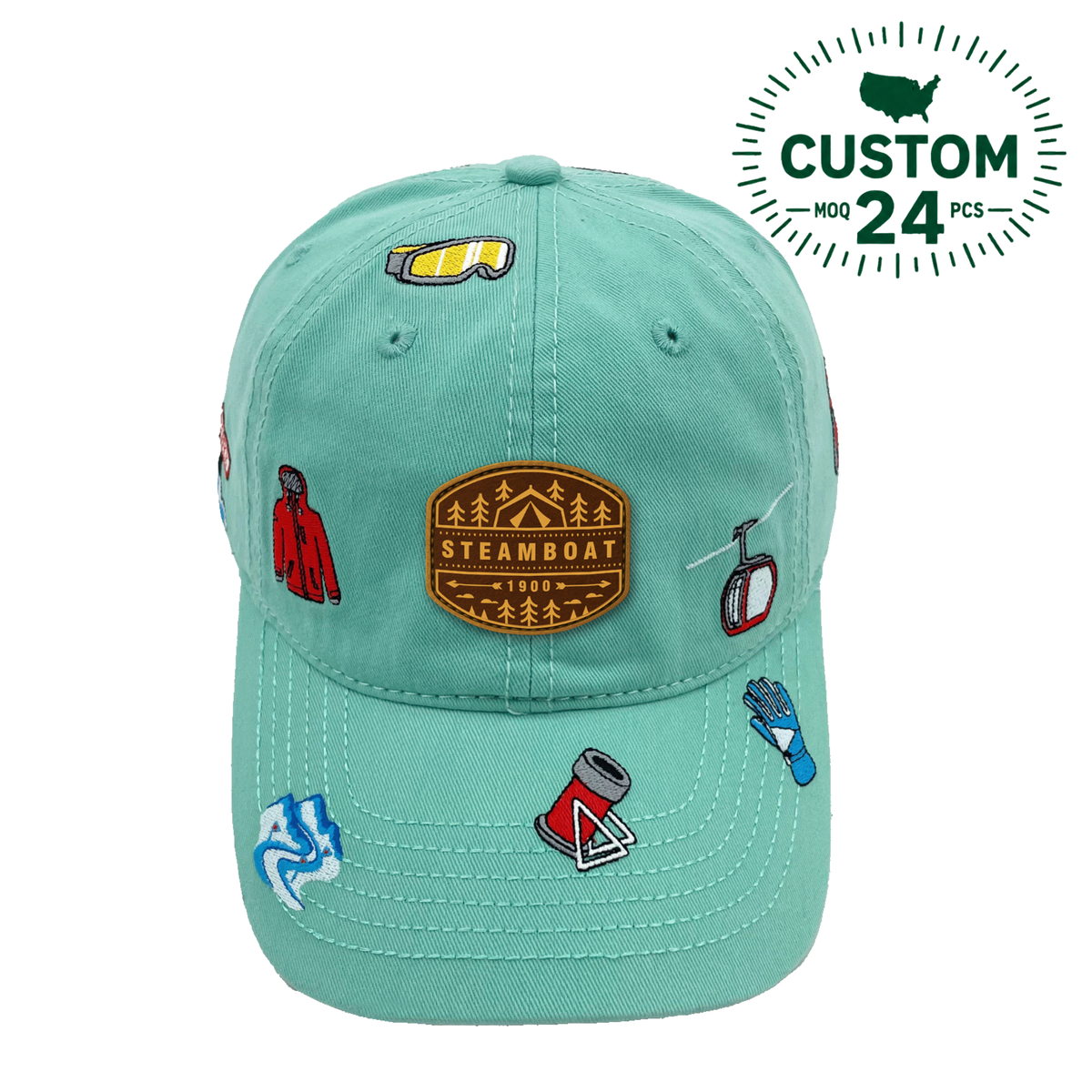 Steamboat Colorado Embroidered Baseball Cap | Skiing Mountain Outdoor Travel Souvenir Hat
