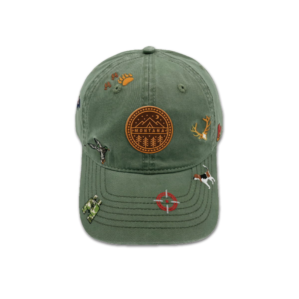 Montana Wilderness Lifestyle All Over Embroidered Baseball Cap