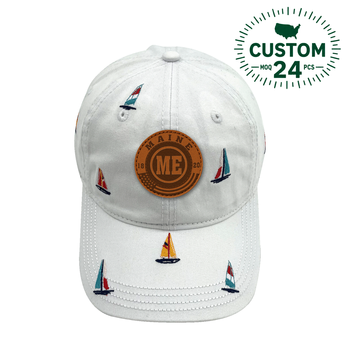Maine Sailing Baseball Cap Coastal Embroidered Nautical Hat for Ocean Lovers