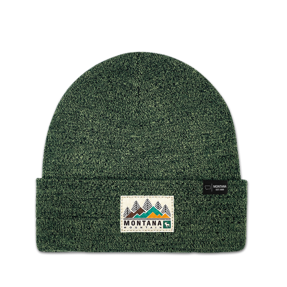 Montana Mountain Heathered Cuffed Beanie - Outdoor Winter Hat