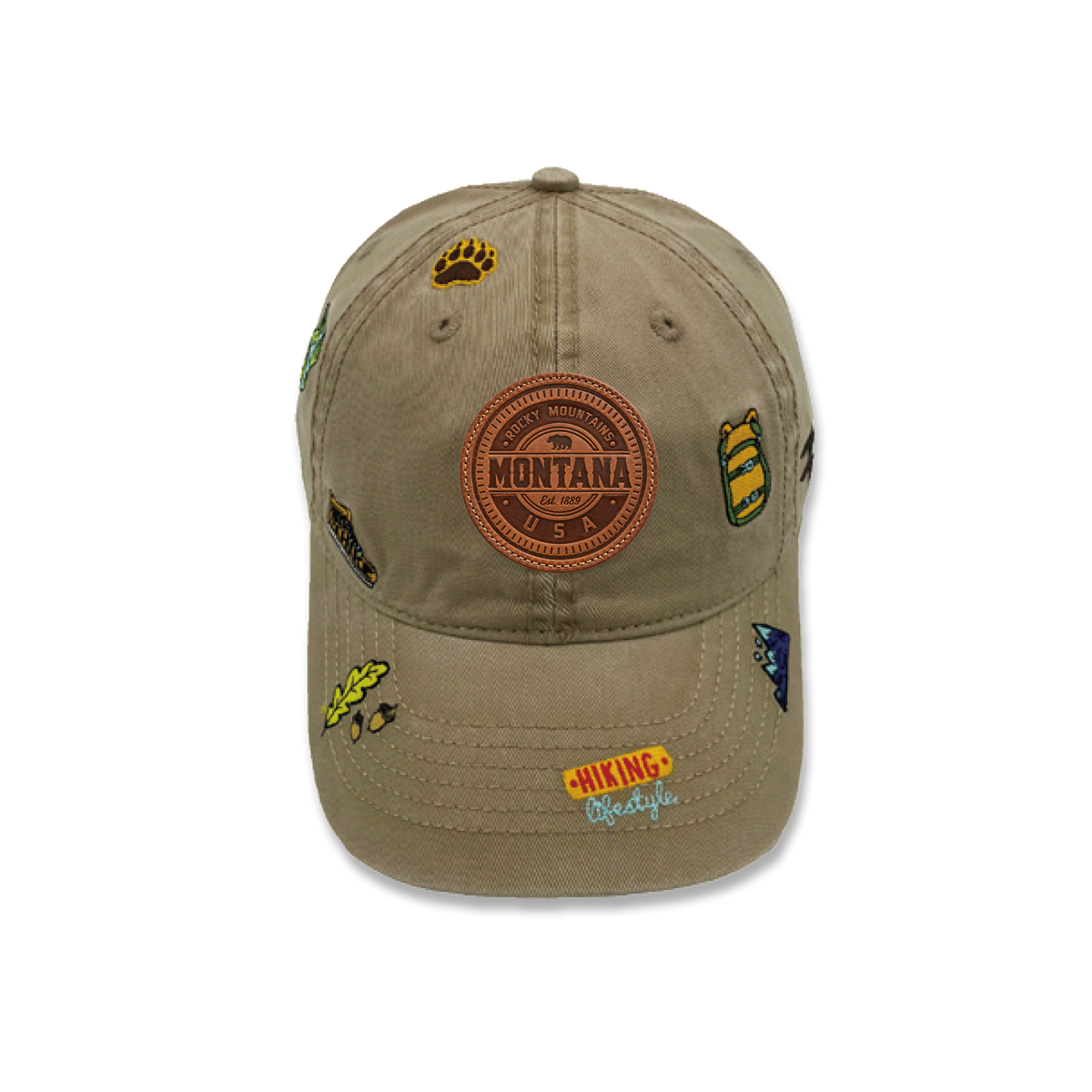 Montana Hiking Lifestyle All Over Embroidered Baseball Cap