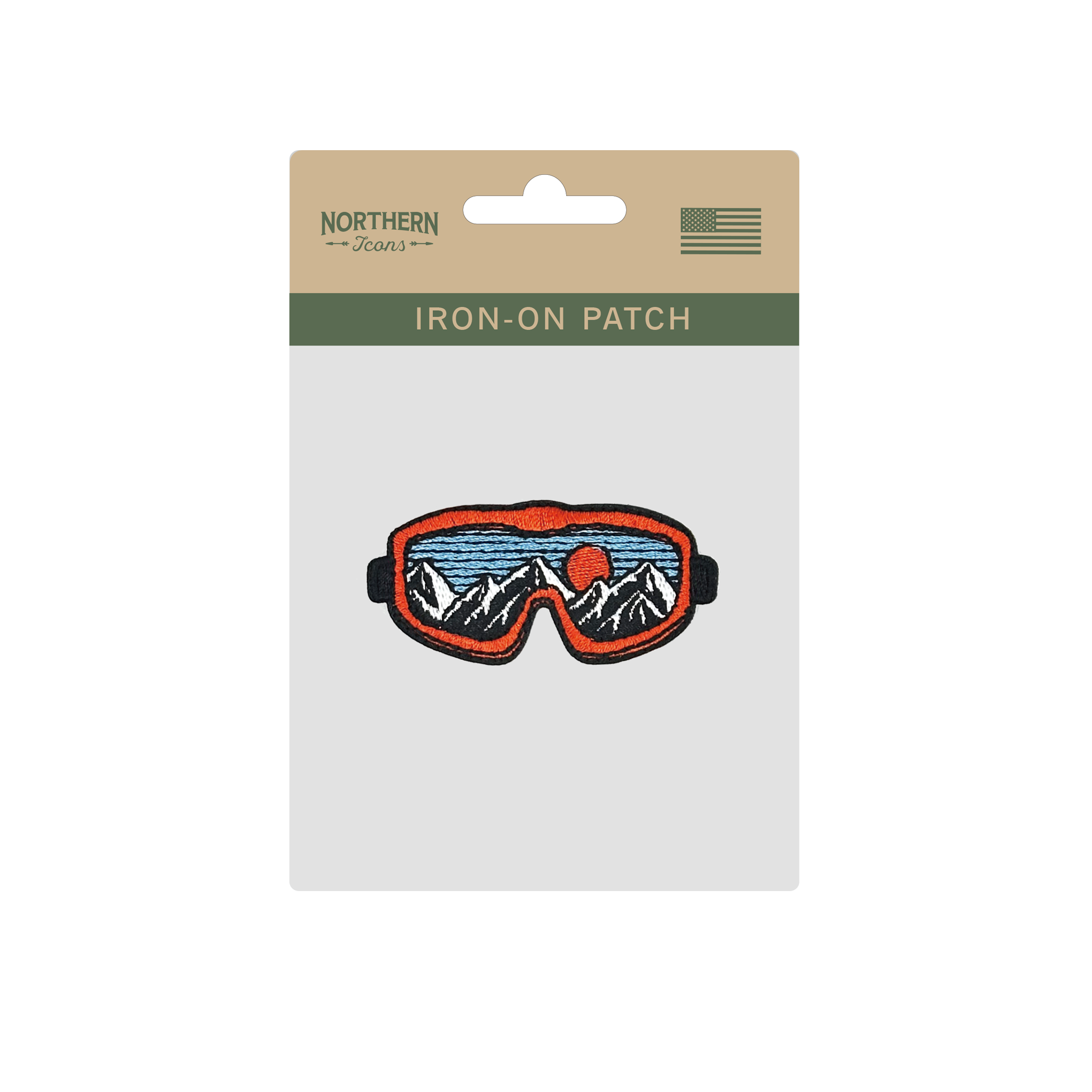 Mountain View Goggle Iron On Embroidery Patch