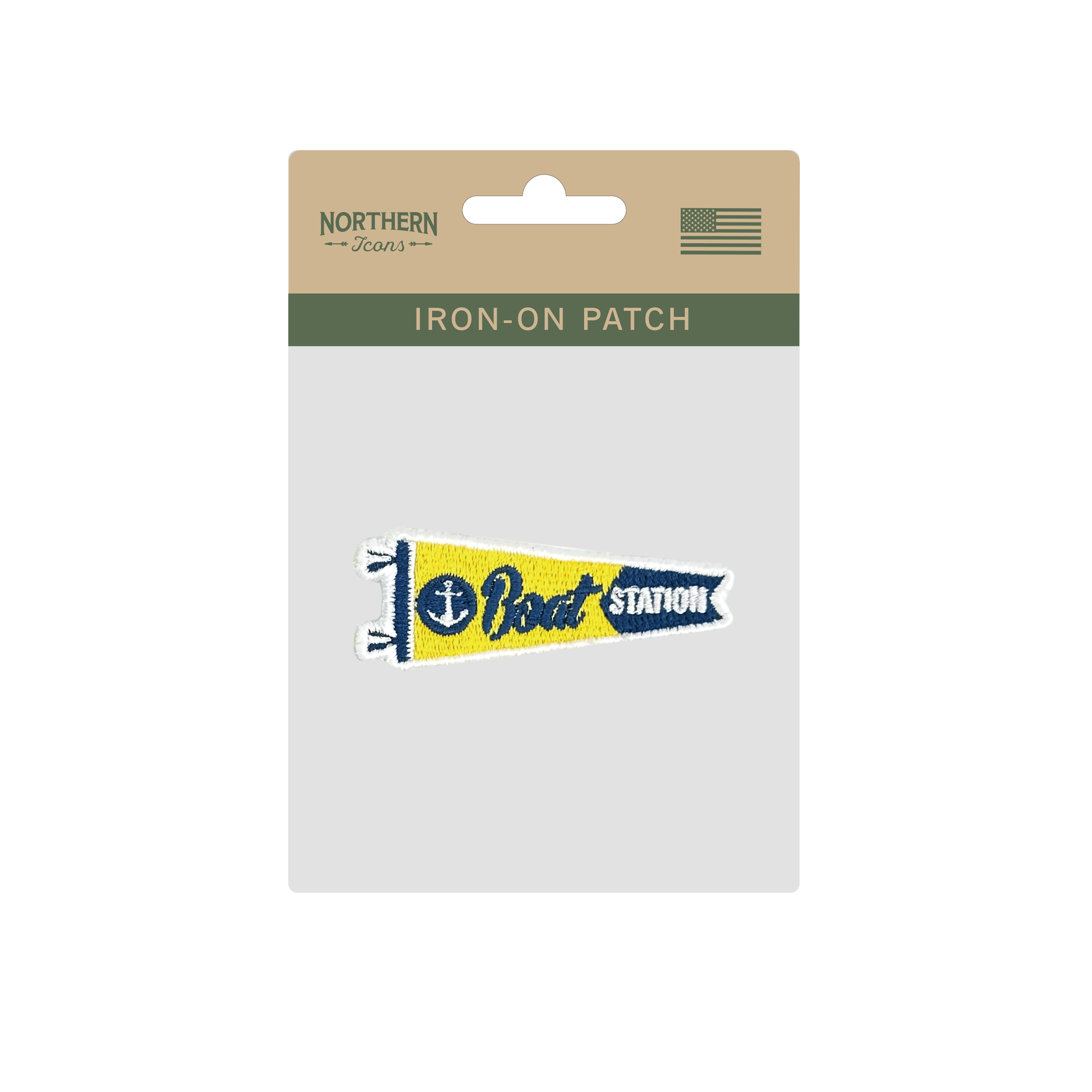 Boat Station Iron On Embroidery Patch