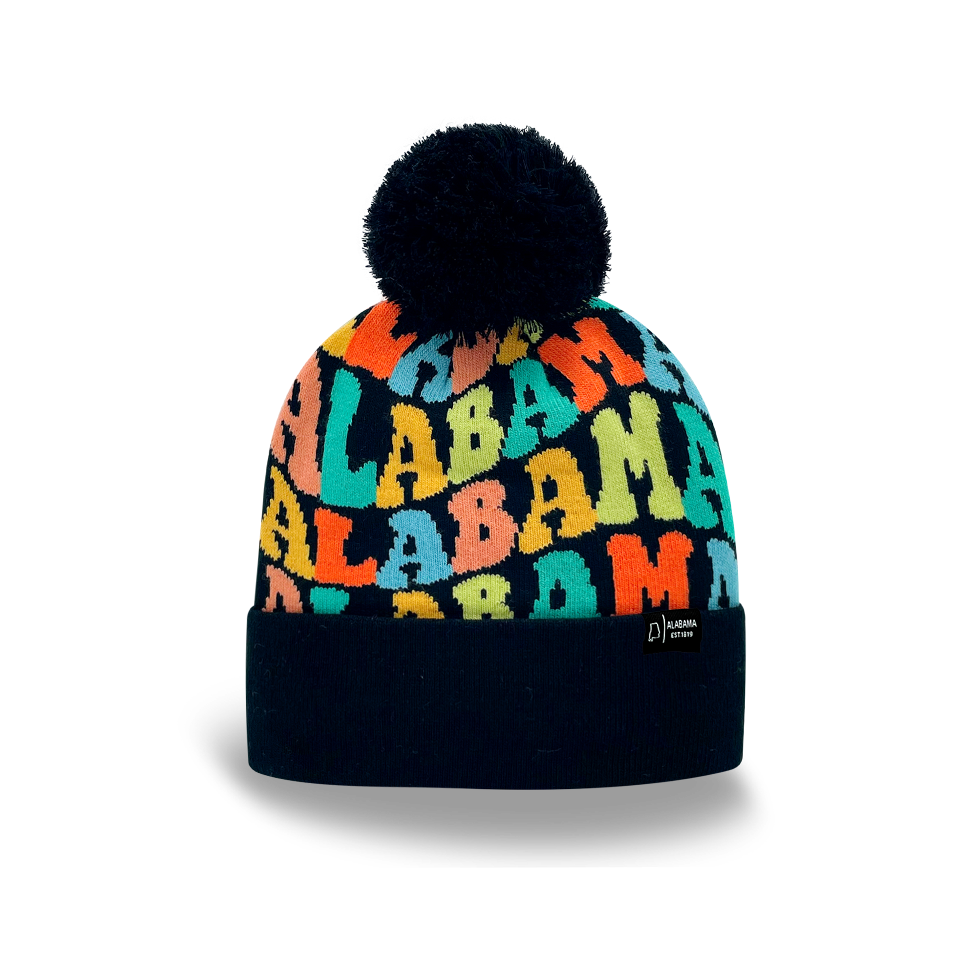 ALABAMA Colorful Pom Pom Beanie Hat - Warm Knitted Winter hat