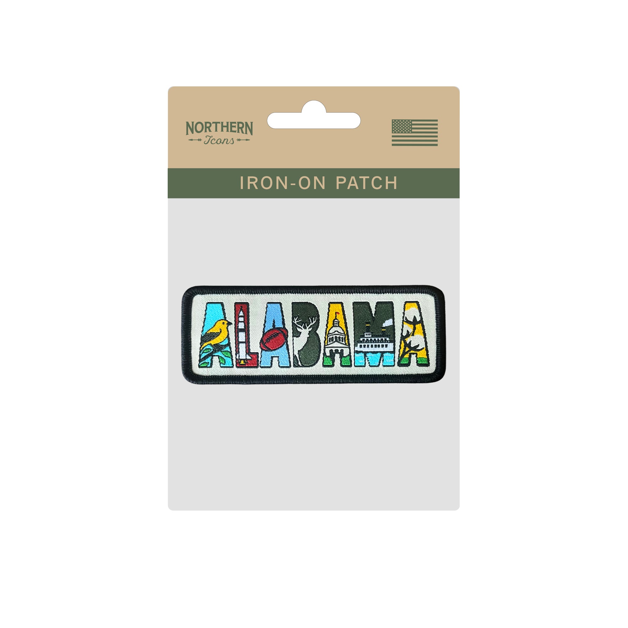 Alabama State Iron-on Embroidered Patch | USA Travel Souvenir Patch for Hats, Jackets & Backpacks
