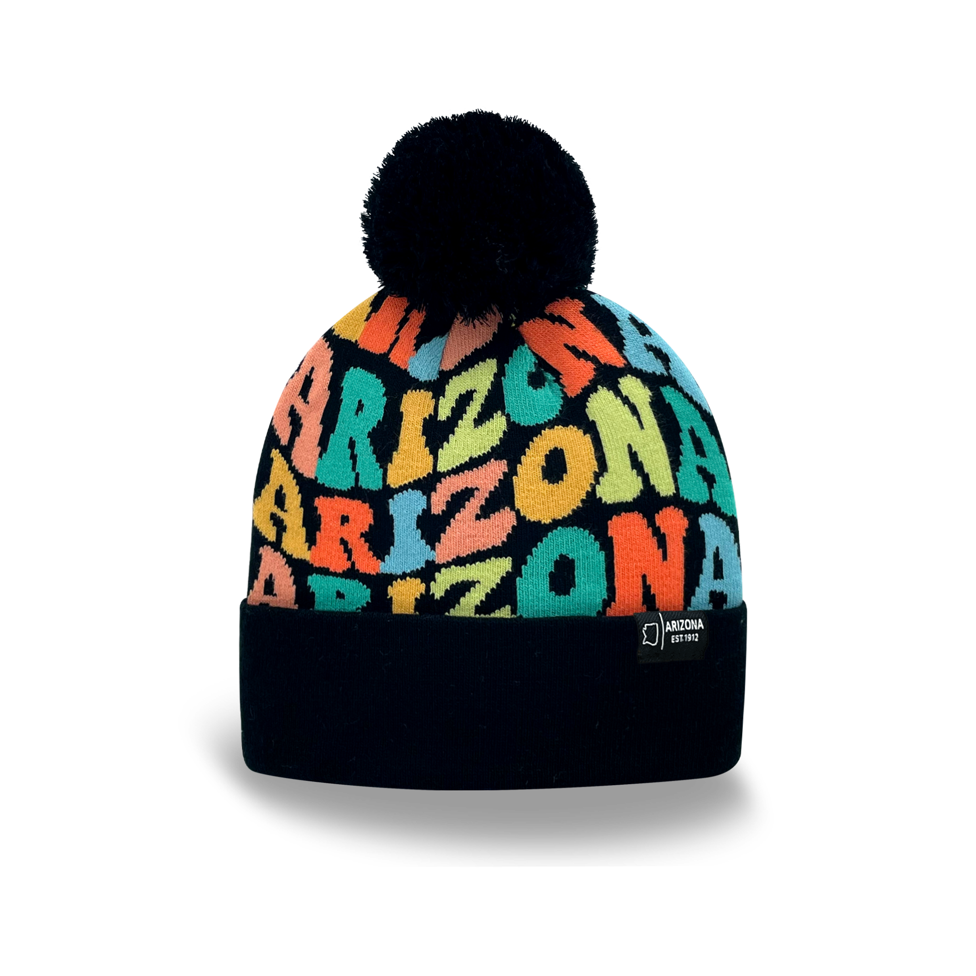 ARIZONA Colorful Pom Pom Beanie - Warm Knitted Winter Hat