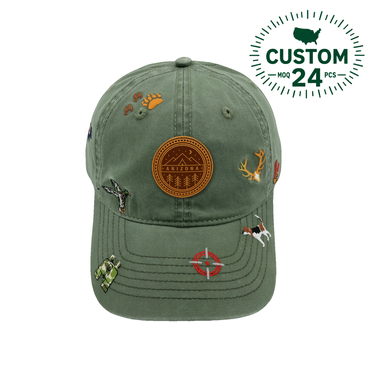 Arizona Outdoor Embroidered Baseball Cap, Nature Wildlife Hunting Adventure Hat for Travelers