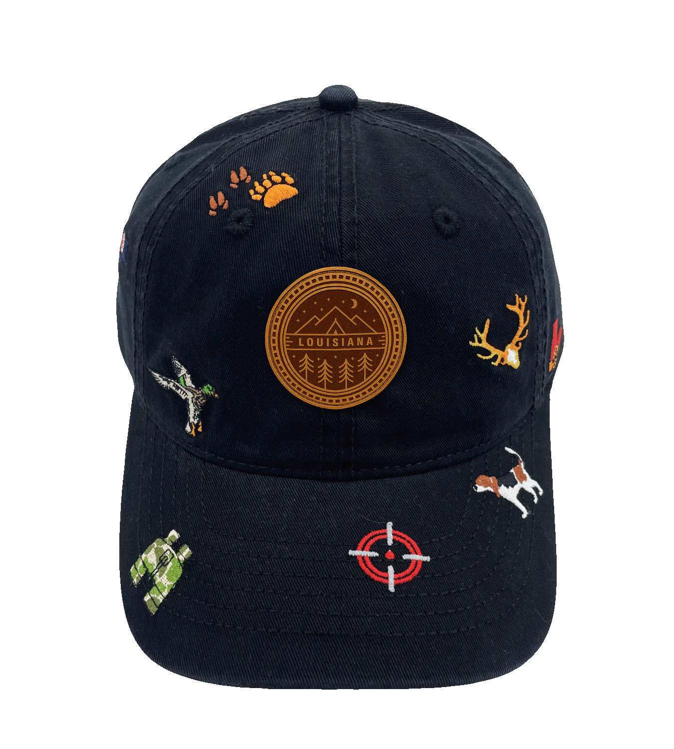 Louisiana Outdoor Adventure Baseball Cap ¨C Khaki Hunting Fishing Camping Embroidered Hat for Nature Enthusiasts