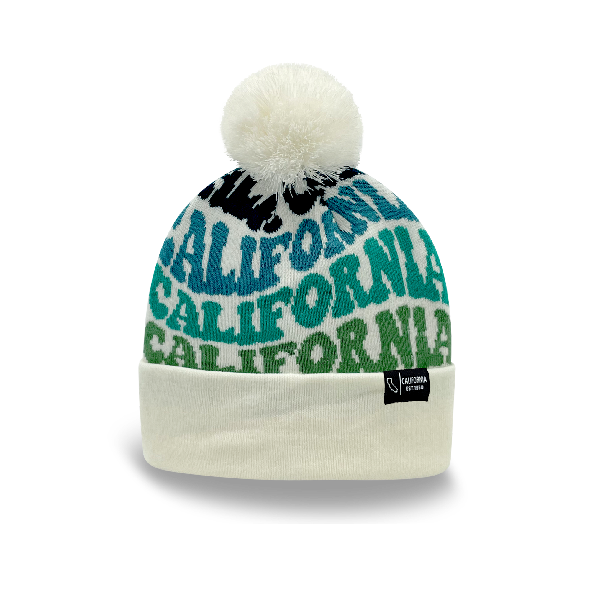 CALIFORNIA Colorful Pom Pom Beanie - Warm Knitted Winter Hat