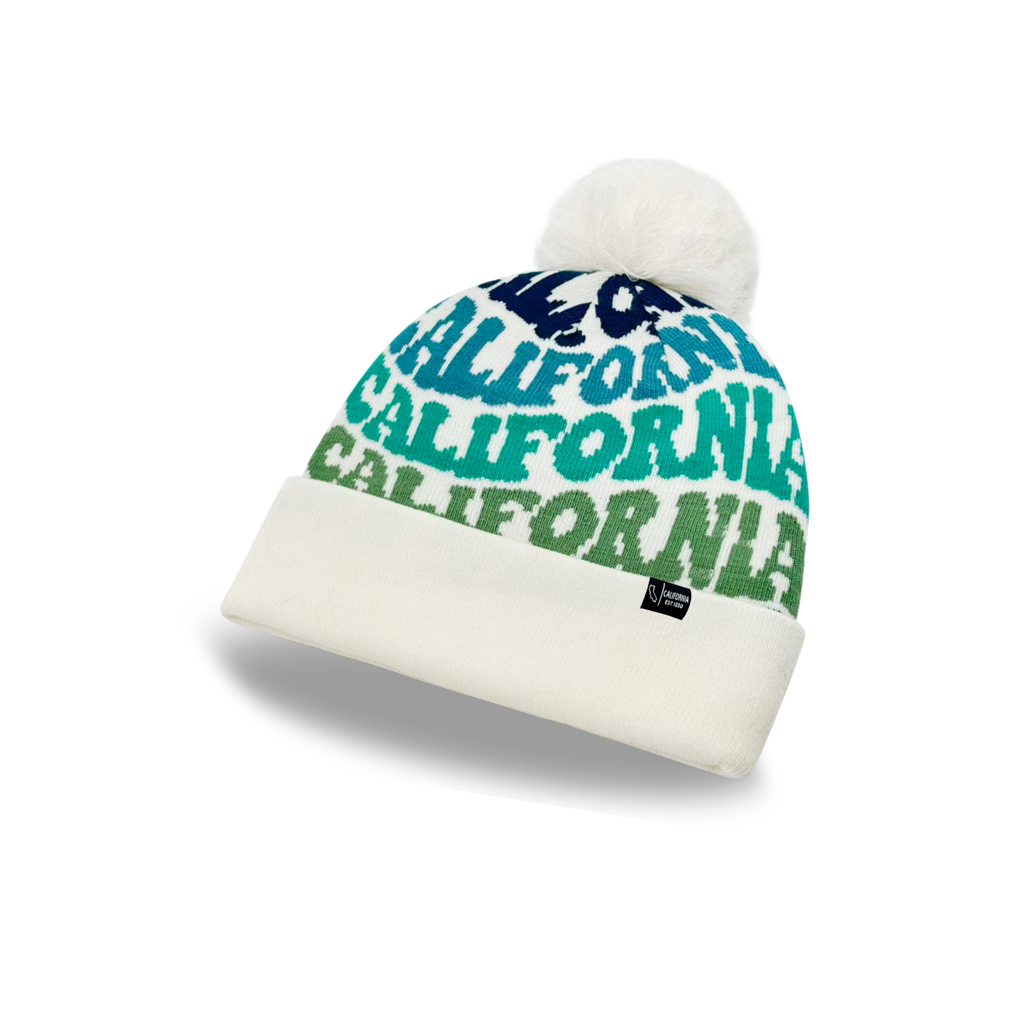 CALIFORNIA Colorful Pom Pom Beanie - Warm Knitted Winter Hat