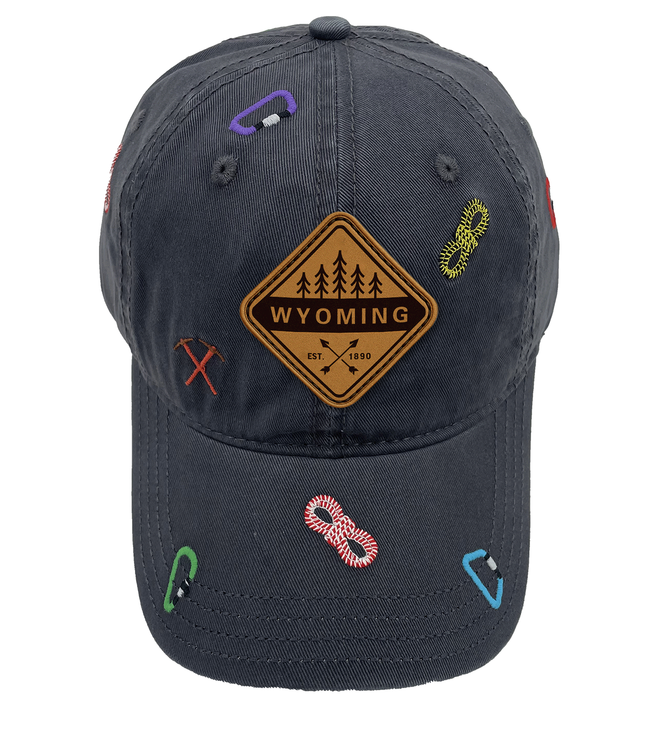 Wyoming Baseball Cap Outdoor Hiking Adventure Hat Adjustable Souvenir Travel Gift Embroidered Design
