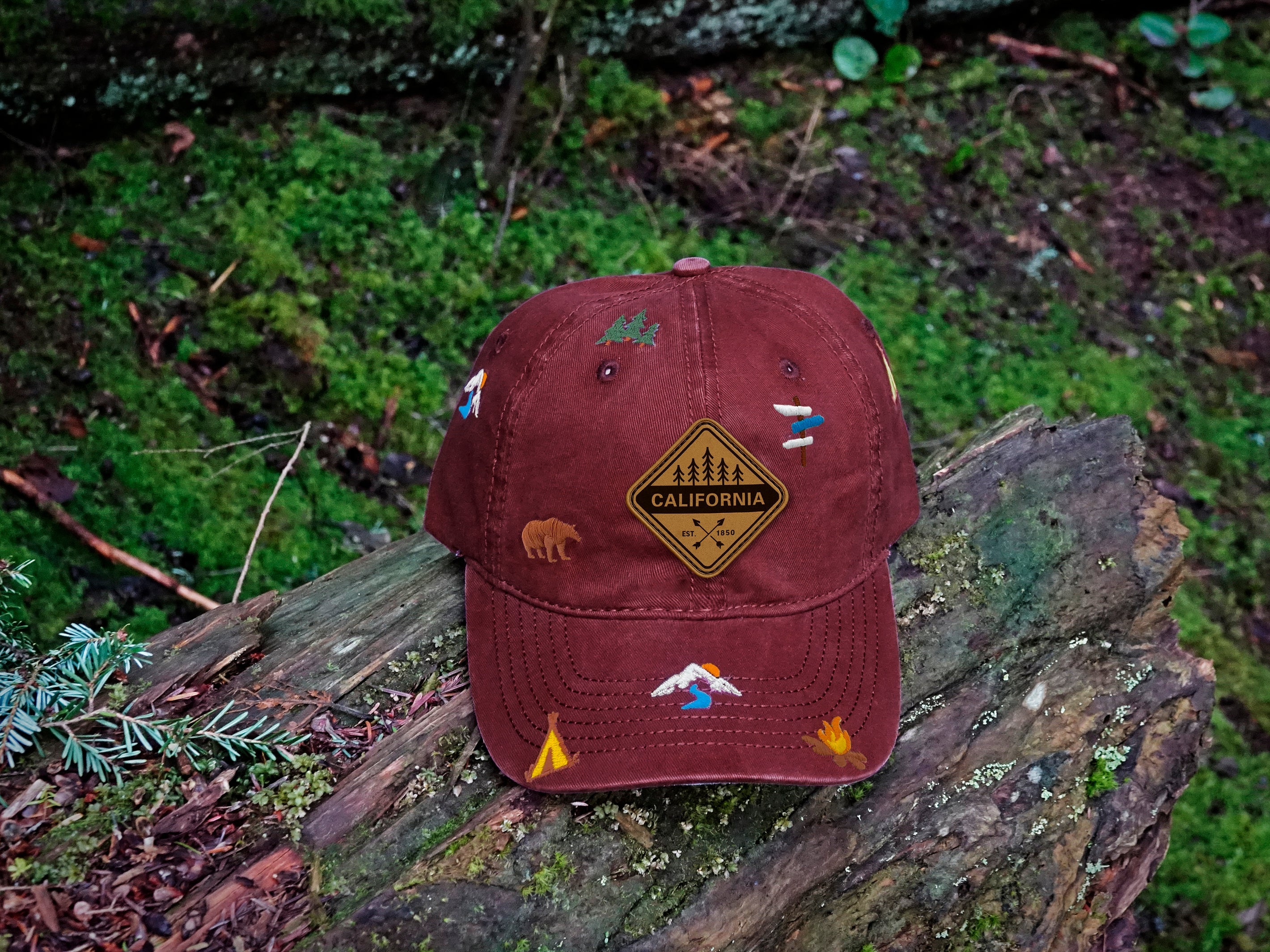 California Outdoor Adventure Baseball Cap for Hikers, Campers, and Travelers