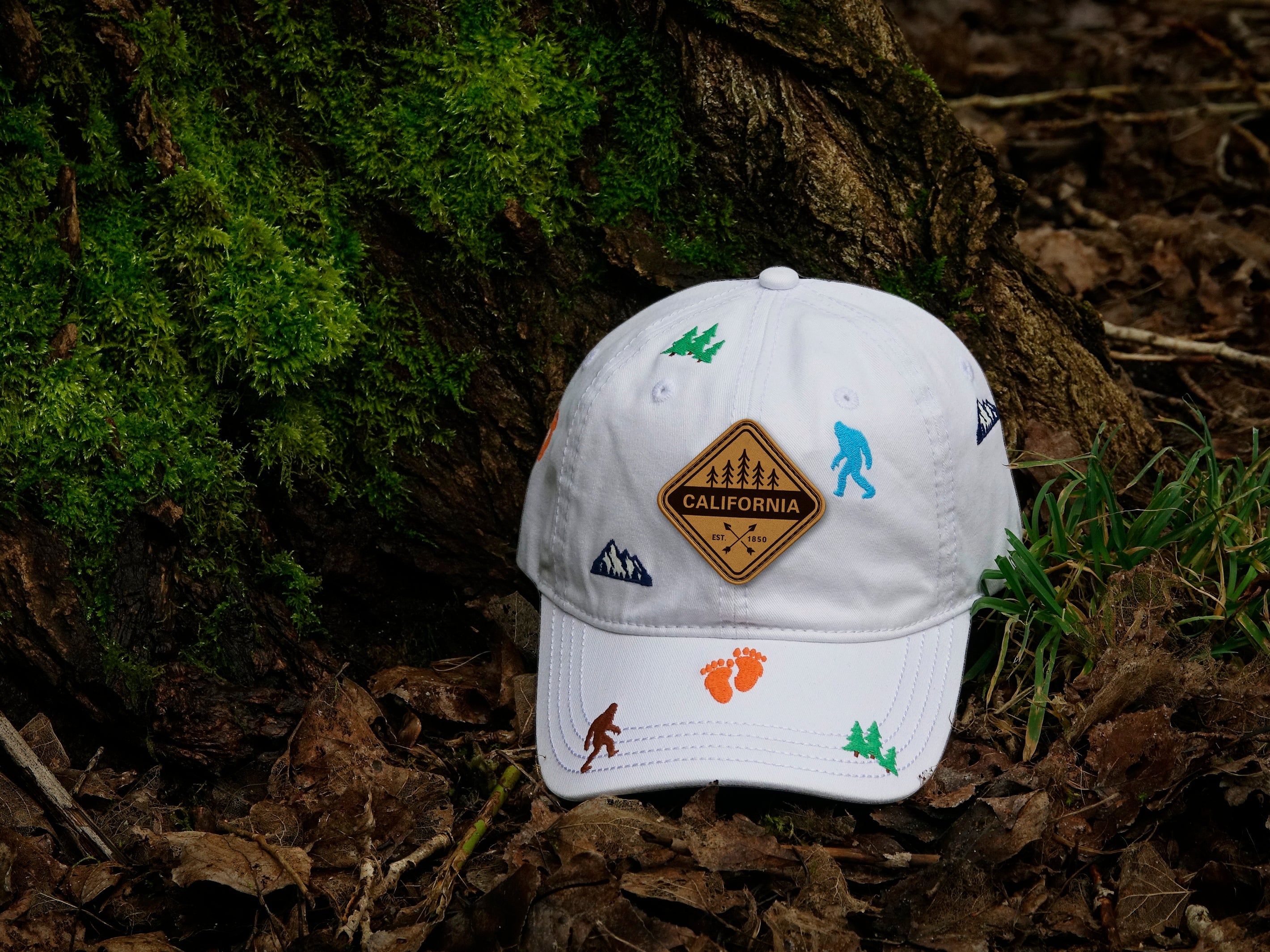 California Bigfoot Adventure Baseball Cap for Hikers, Campers, and Nature Enthusiasts
