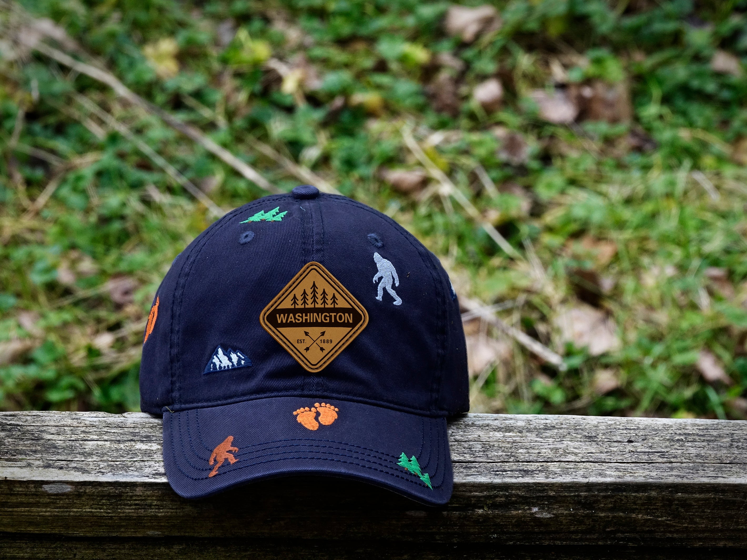 Washington Bigfoot Adventure Baseball Cap for Hikers, Campers, and Nature Lovers