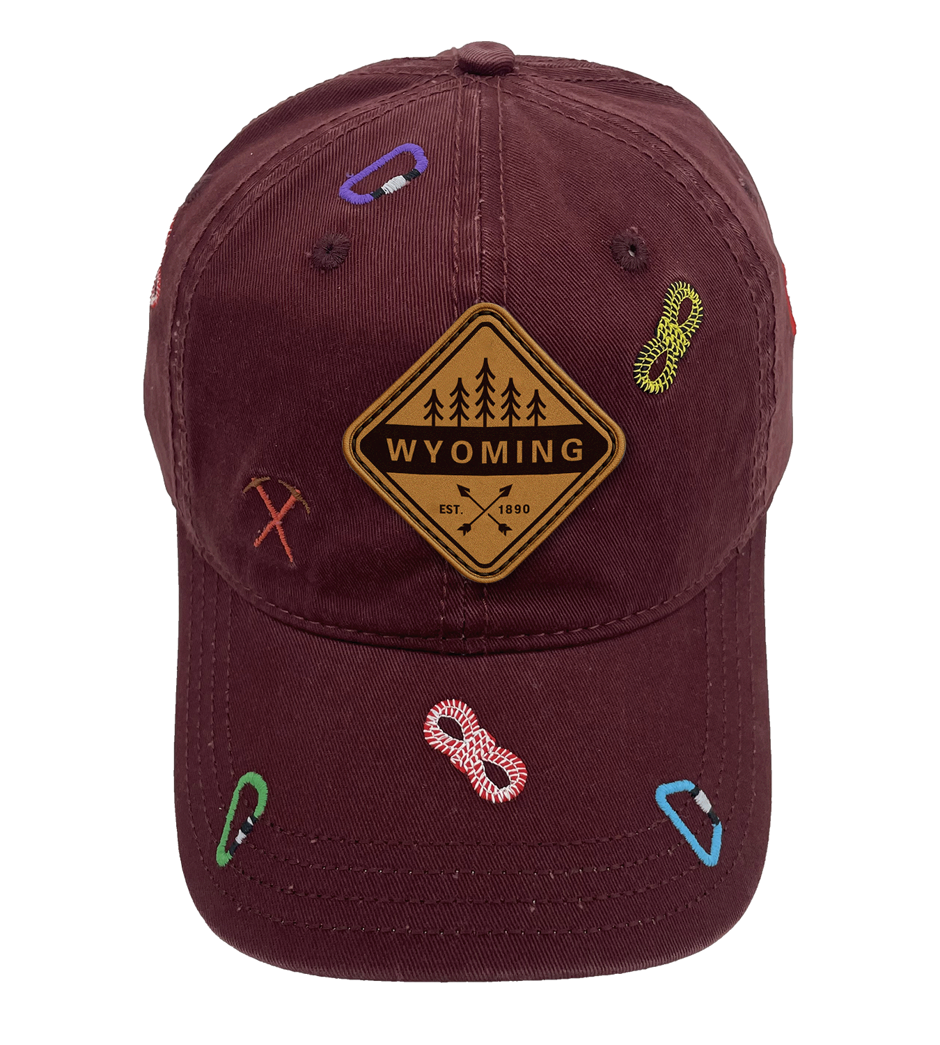 Wyoming Baseball Cap Outdoor Hiking Adventure Hat Adjustable Souvenir Travel Gift Embroidered Design