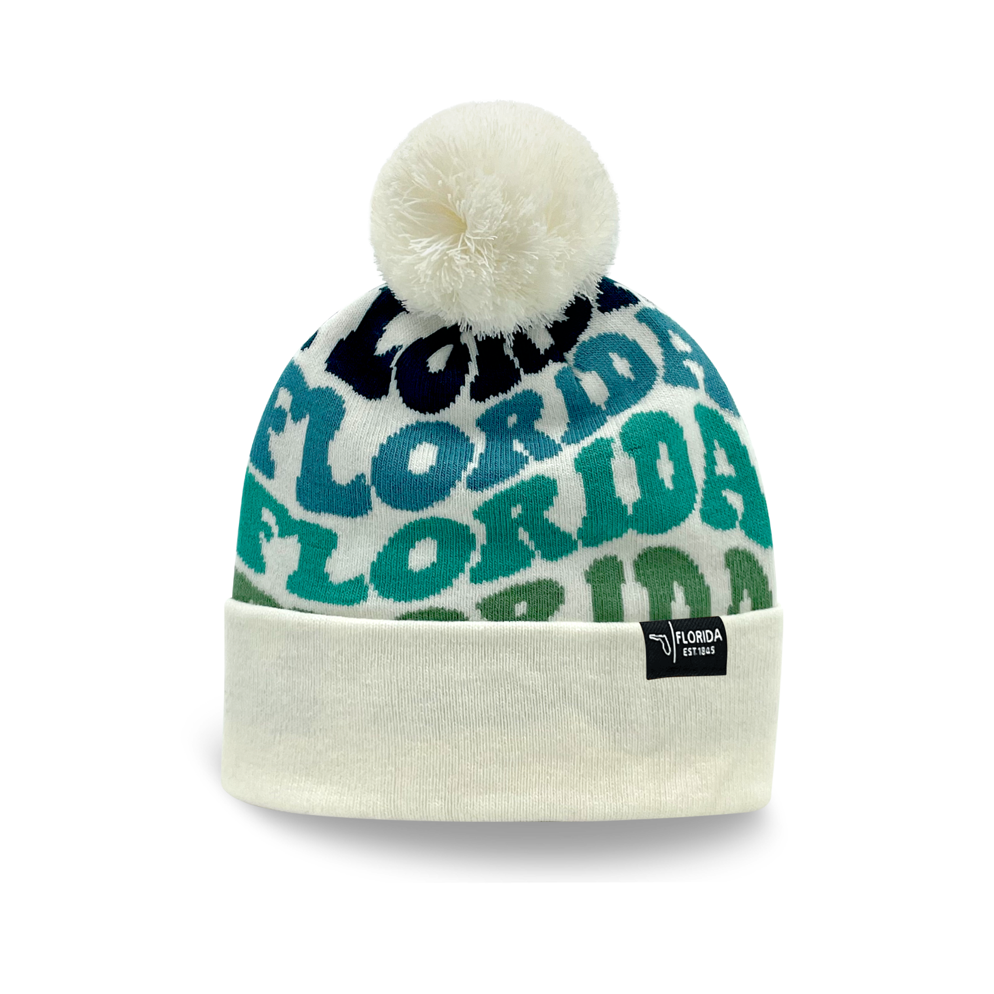 FLORIDA Colorful Pom Pom Beanie - Warm Knitted Winter Hat