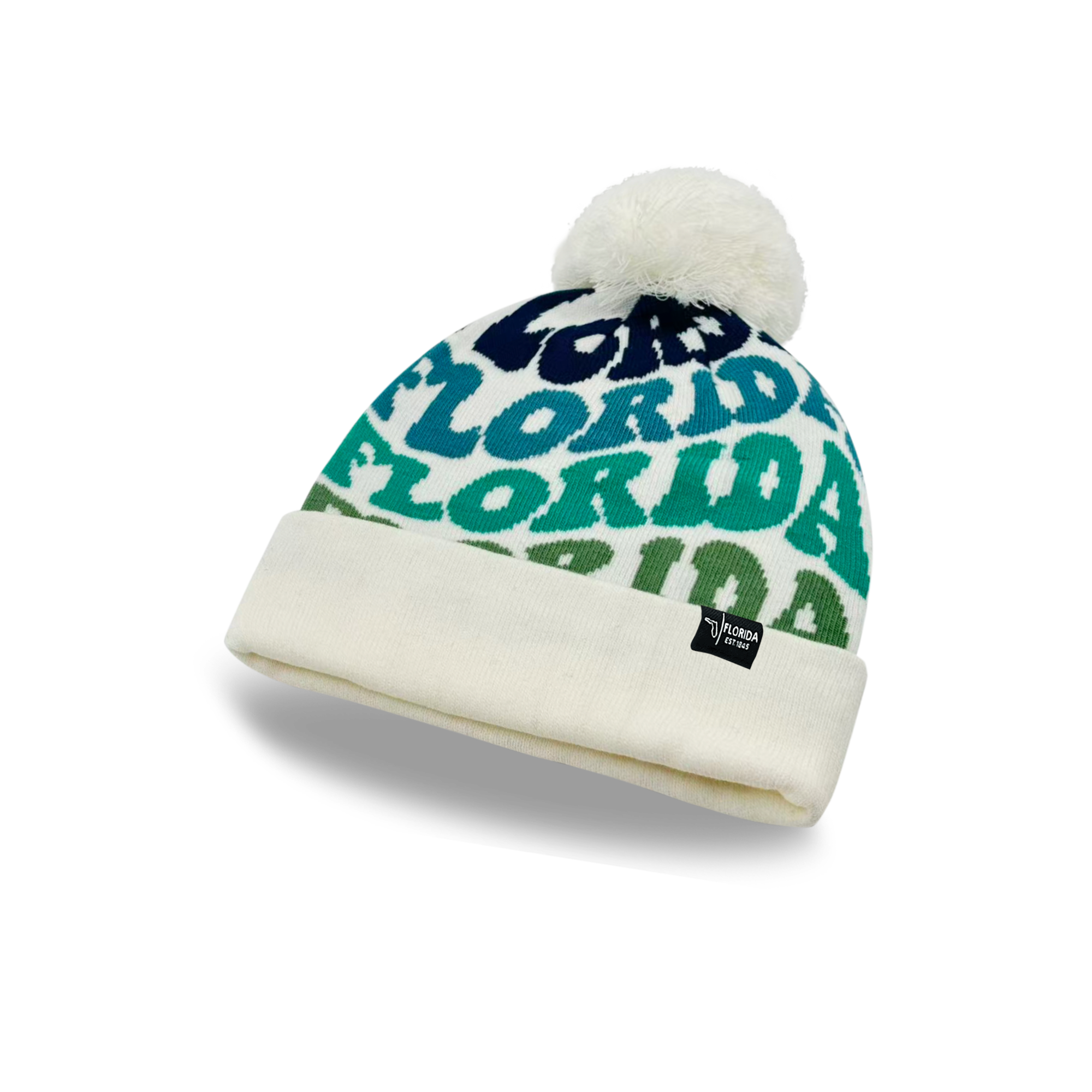 FLORIDA Colorful Pom Pom Beanie - Warm Knitted Winter Hat