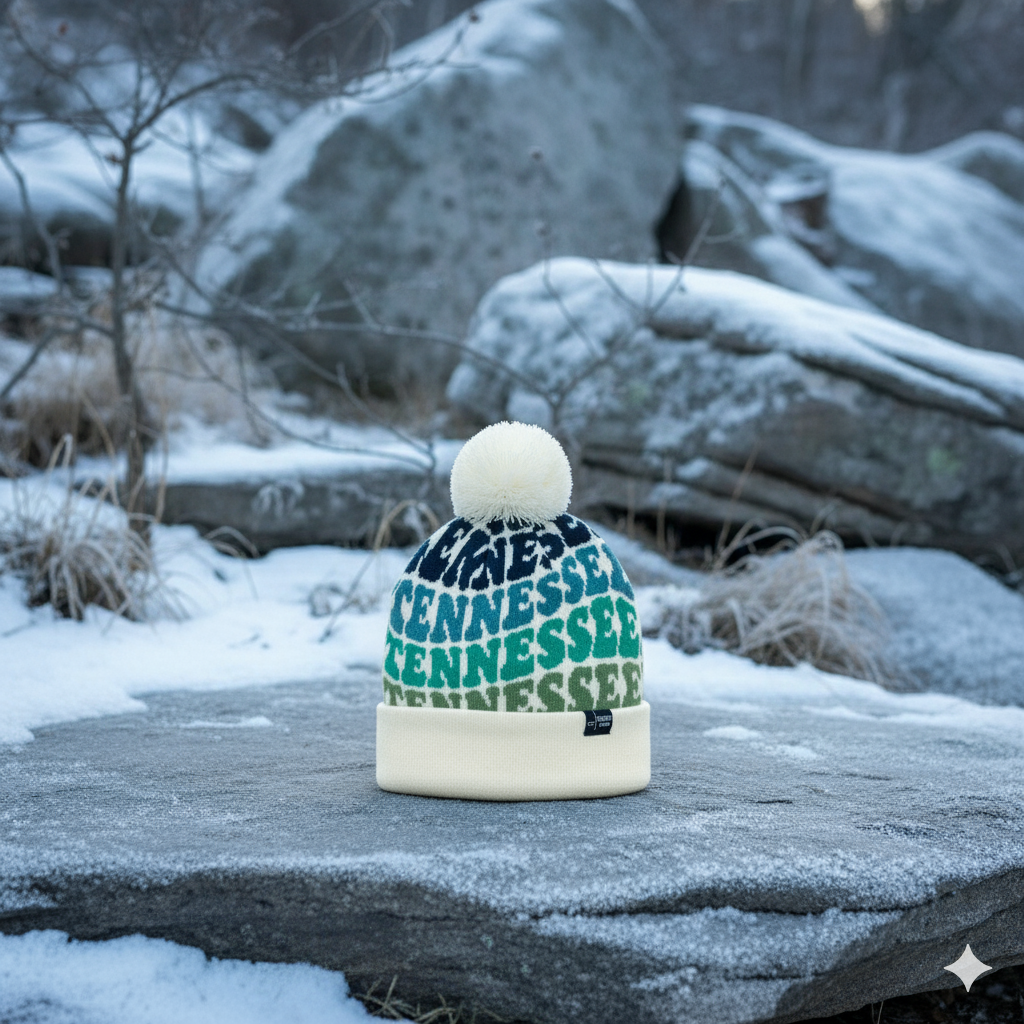 TENNESSEE Colorful Knit Pom Pom Beanie - Retro Winter Warm Hat