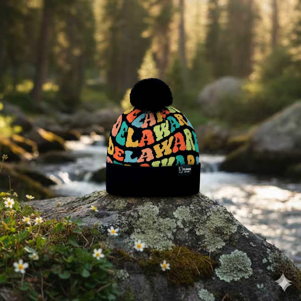 DELAWARE Colorful Pom Pom Beanie - Warm Knitted Winter Hat