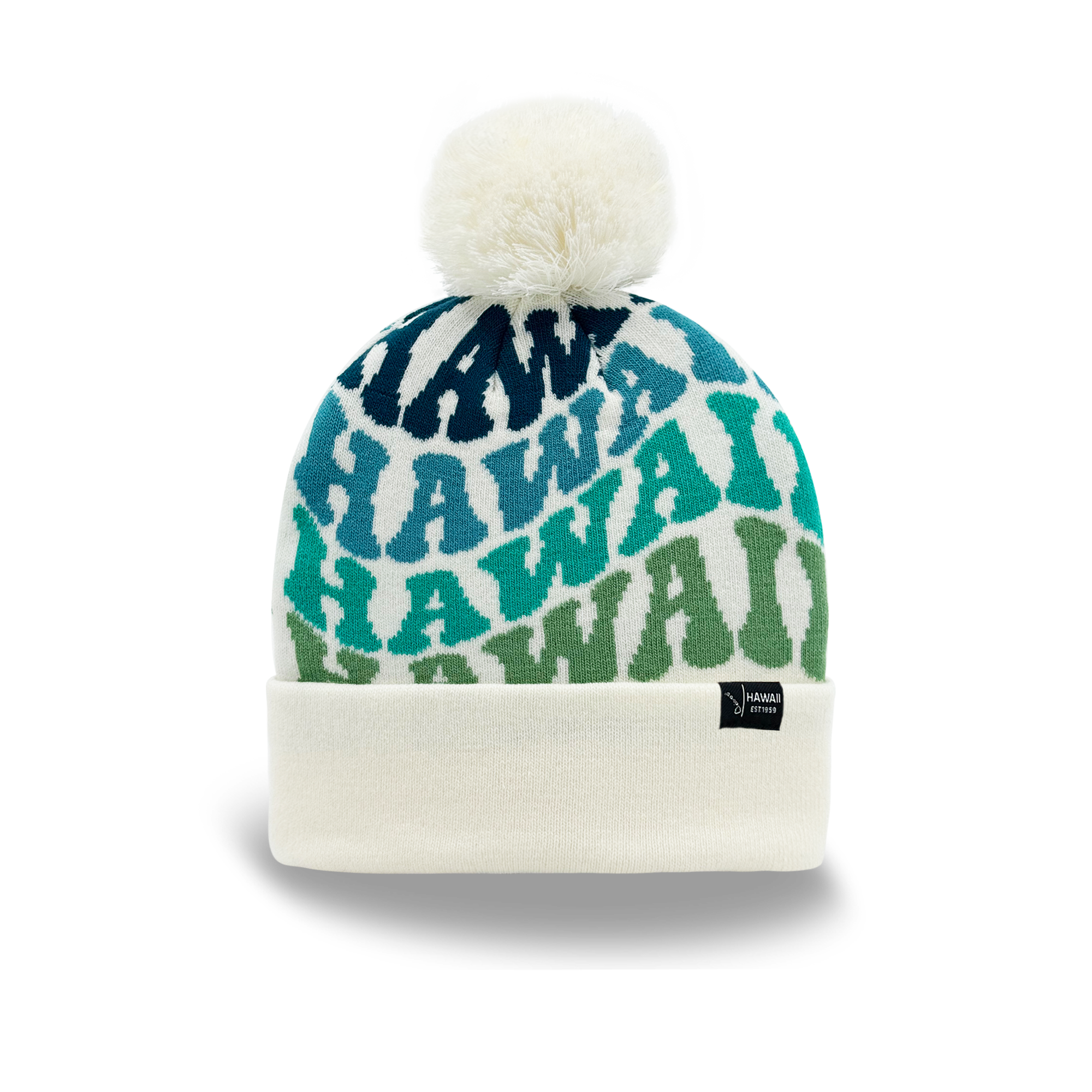 Hawaii Colorful Letter Beanie Winter Knit Hat with Pom Pom for Cold Weather