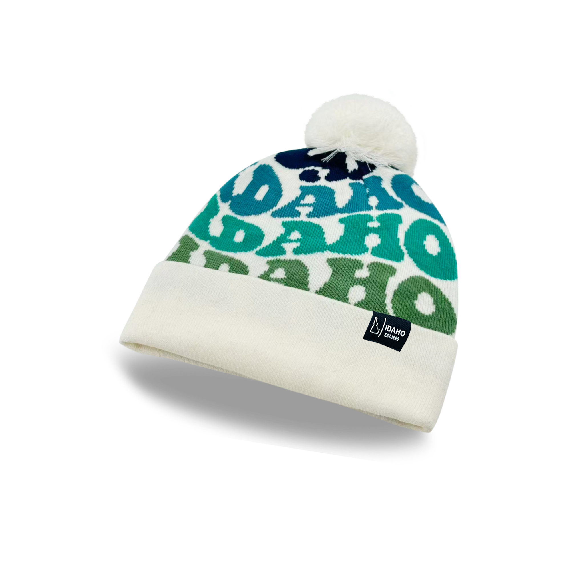 IDAHO Colorful Pom Pom Beanie - Warm Knitted Winter Hat
