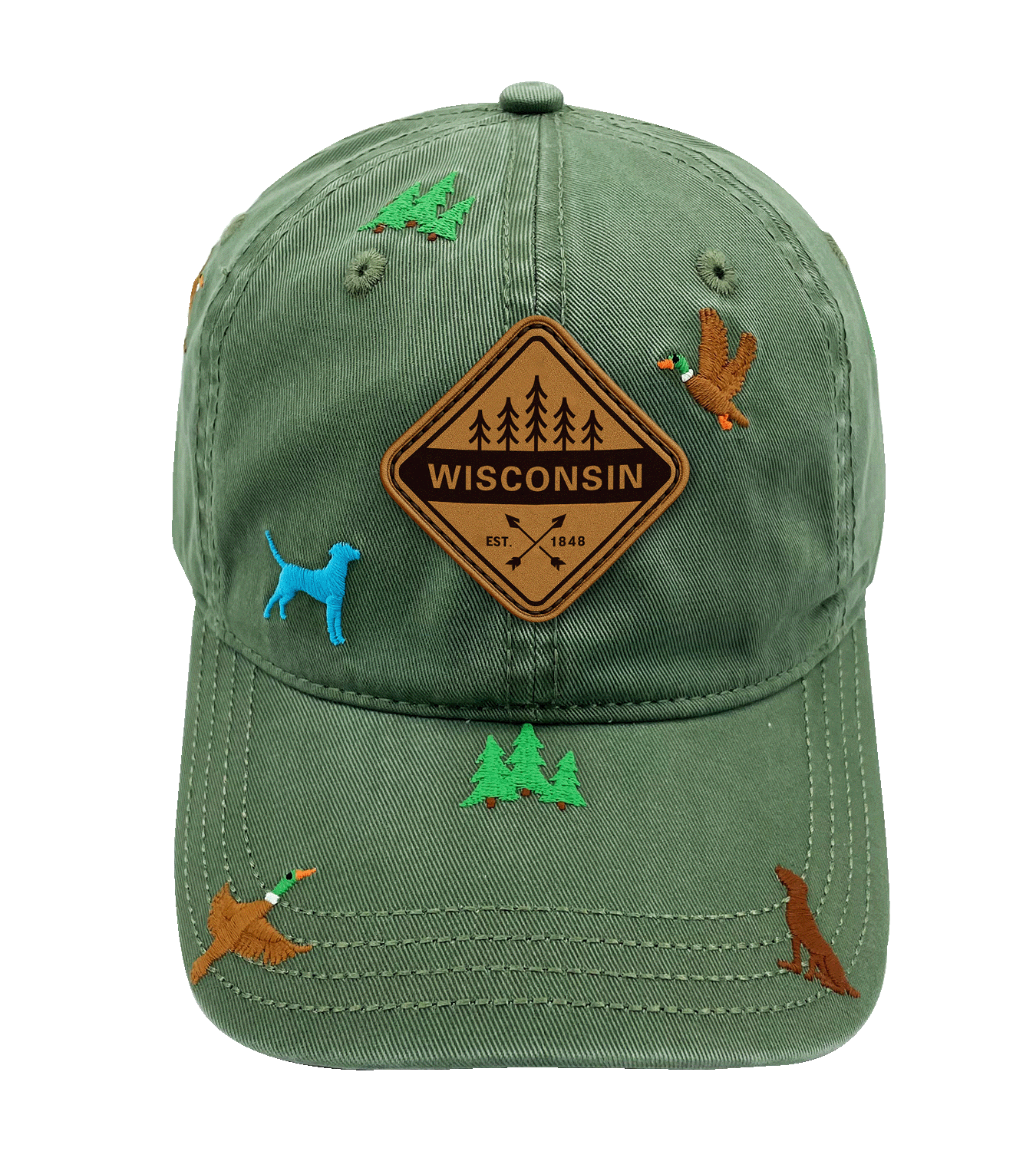 Wisconsin Outdoors Baseball Cap - Adventure Embroidered Wildlife Hunting Fishing Hat