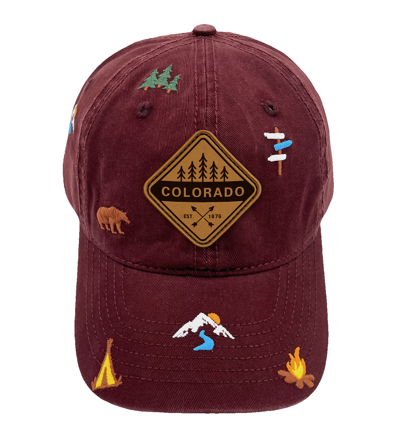 Colorado Outdoor Adventure Baseball Cap for Hikers, Campers, and Travelers