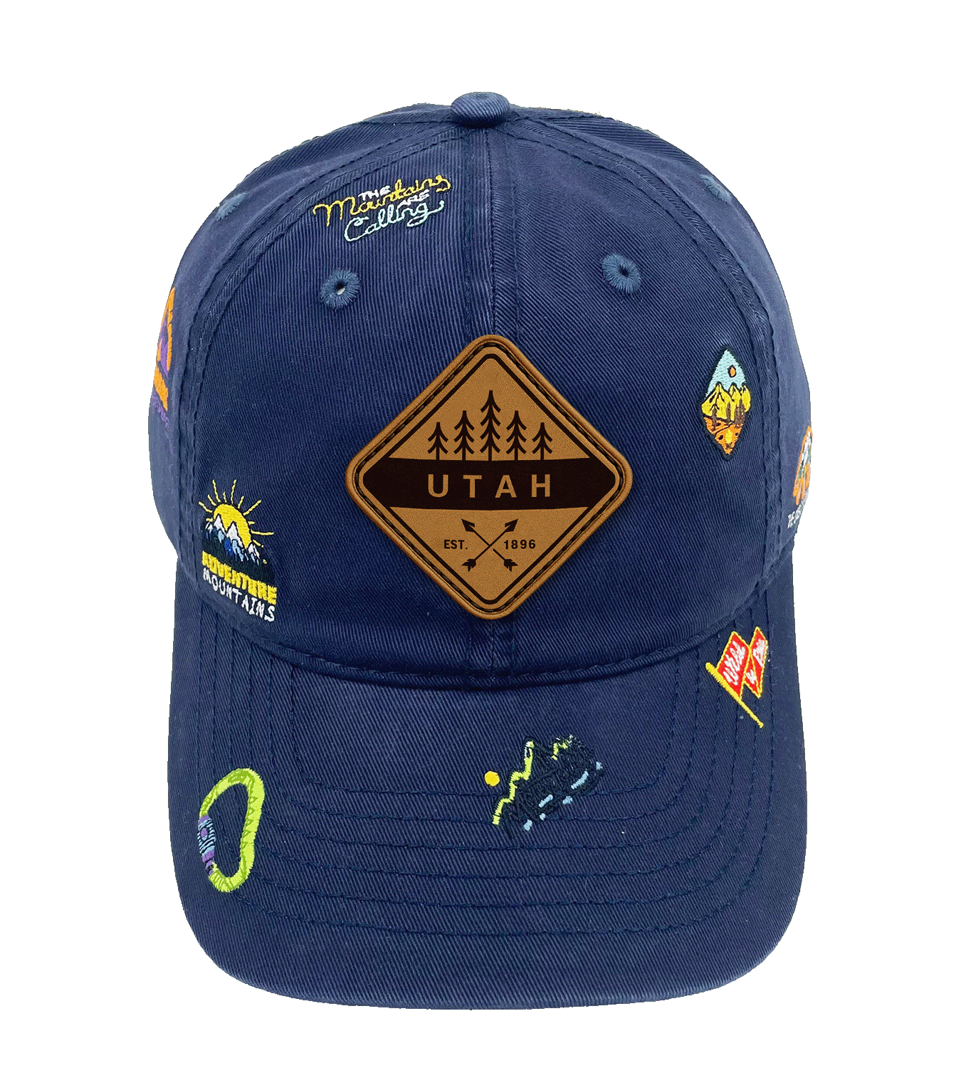 Utah Adventure Icons Baseball Cap - Outdoor Hiking Travel Hat