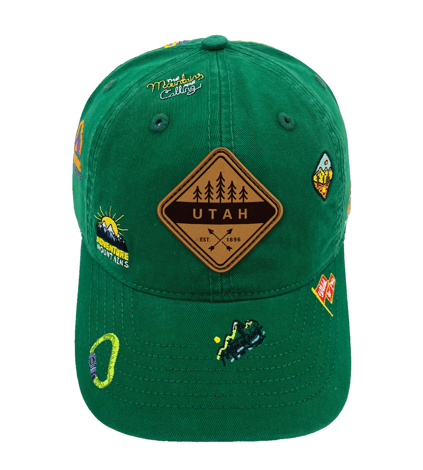 Utah Adventure Icons Baseball Cap - Outdoor Hiking Travel Hat