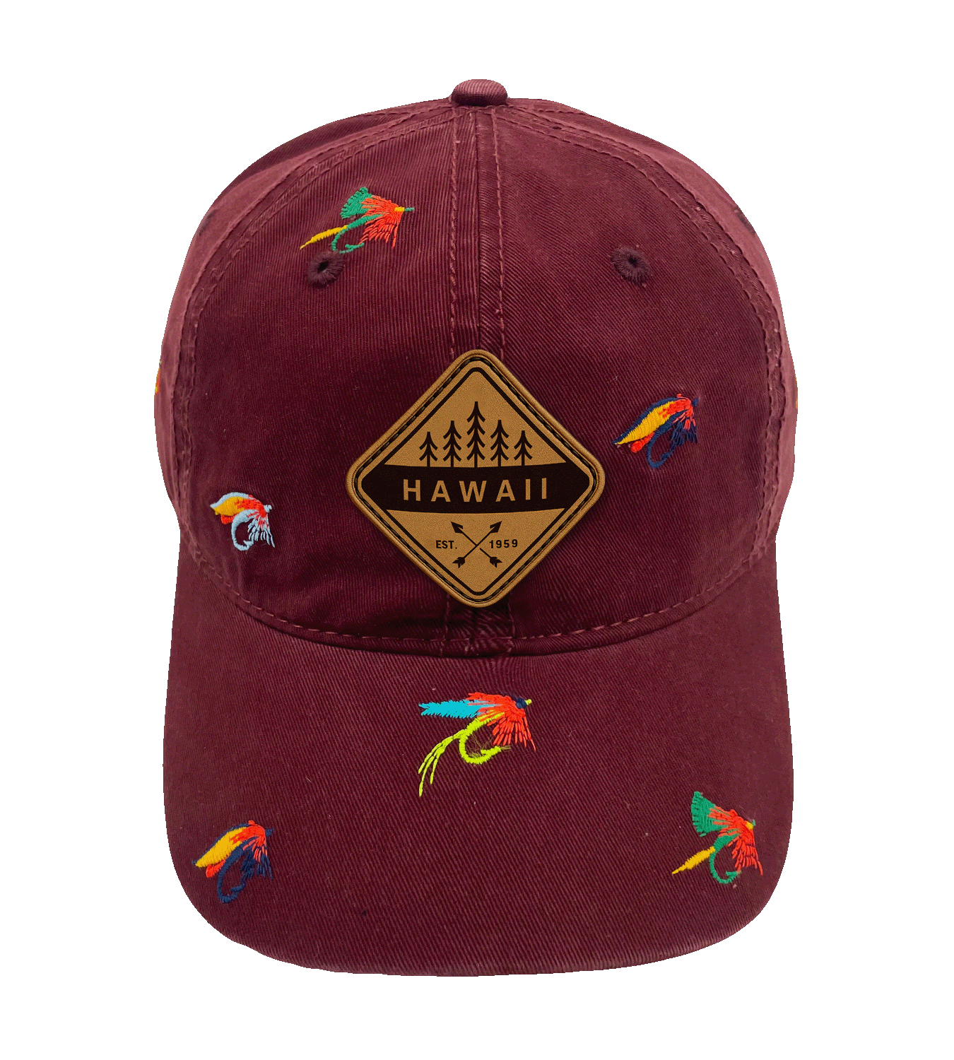 Hawaii Fly Fishing Embroidered Baseball Cap ¨C Outdoor Adventure Island Travel Hat