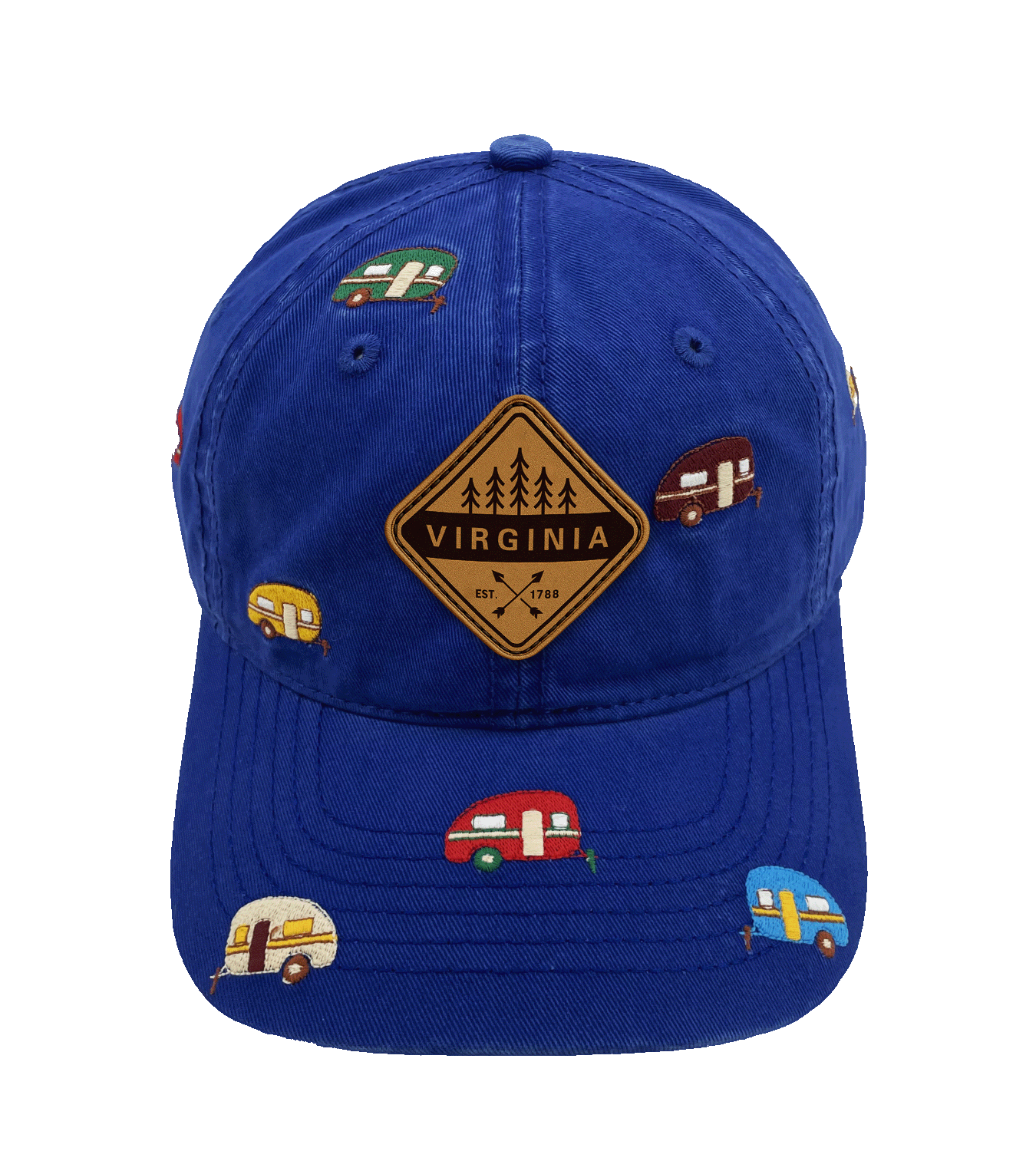 Virginia Camping Trailer Embroidered Adventure Outdoor Baseball Cap for Road Trip & Travel