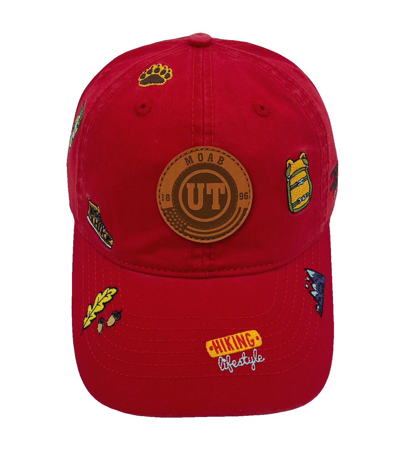 Moab Utah Hiking Adventure Embroidered Outdoor Baseball Cap for Nature Travel & Camping