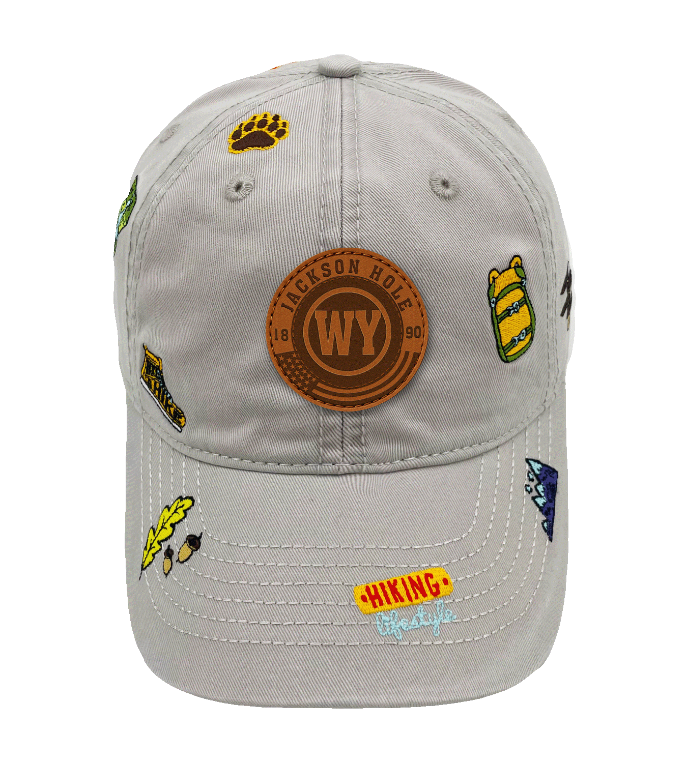 Jackson Hole Wyoming Hiking Adventure Embroidered Outdoor Baseball Cap for Travel & Campin