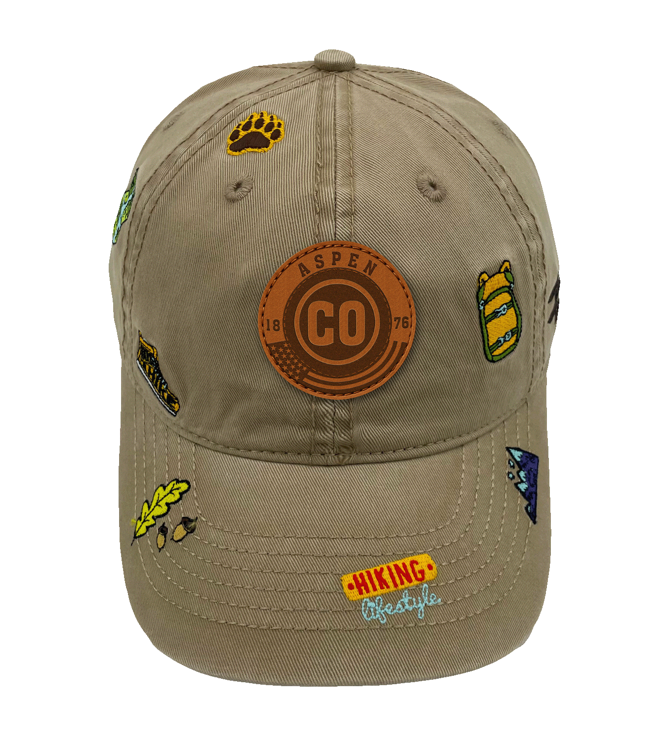 Aspen Colorado Hiking Adventure Embroidered Outdoor Baseball Cap for Nature Travel & Camping