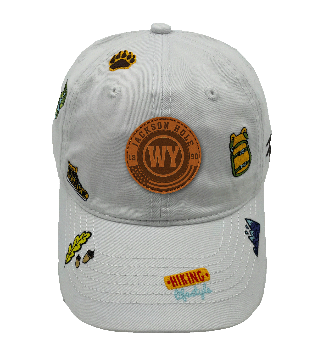 Jackson Hole Wyoming Hiking Adventure Embroidered Outdoor Baseball Cap for Travel & Campin