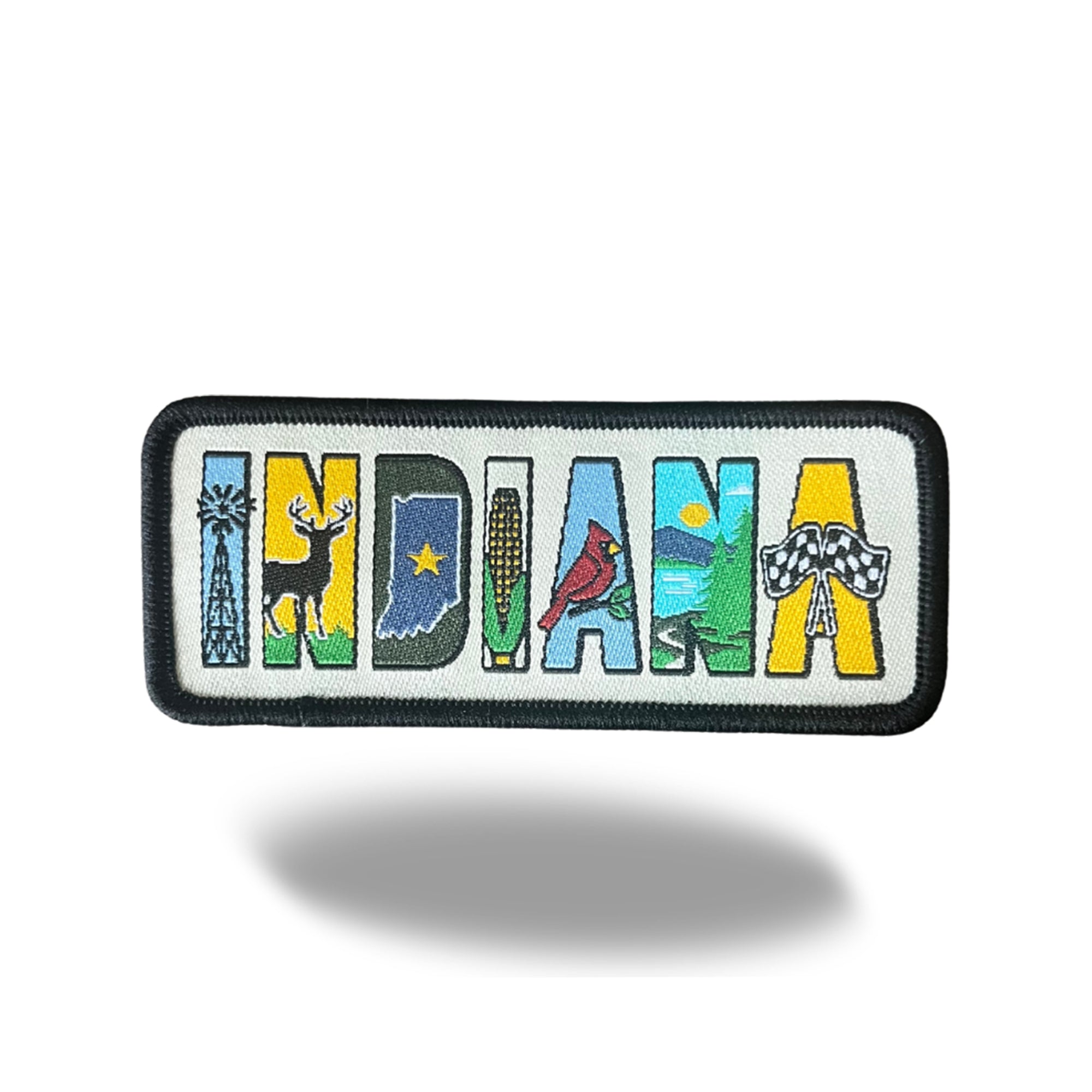 Indiana State Iron-on Embroidered Patch | USA Travel Souvenir Patch for Hats, Jackets & Backpacks